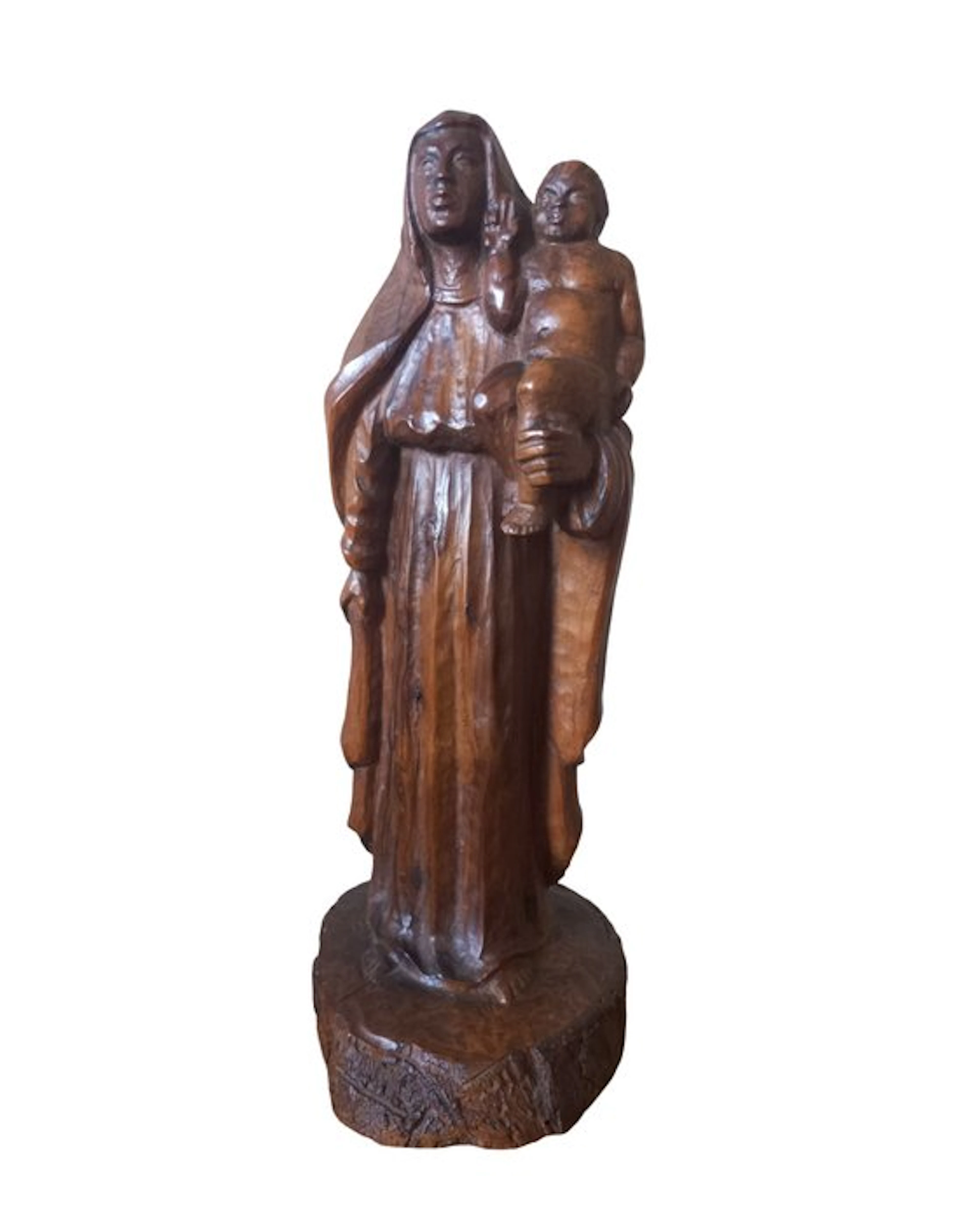 Statuette, Mariabeeld - 30 cm - Olive