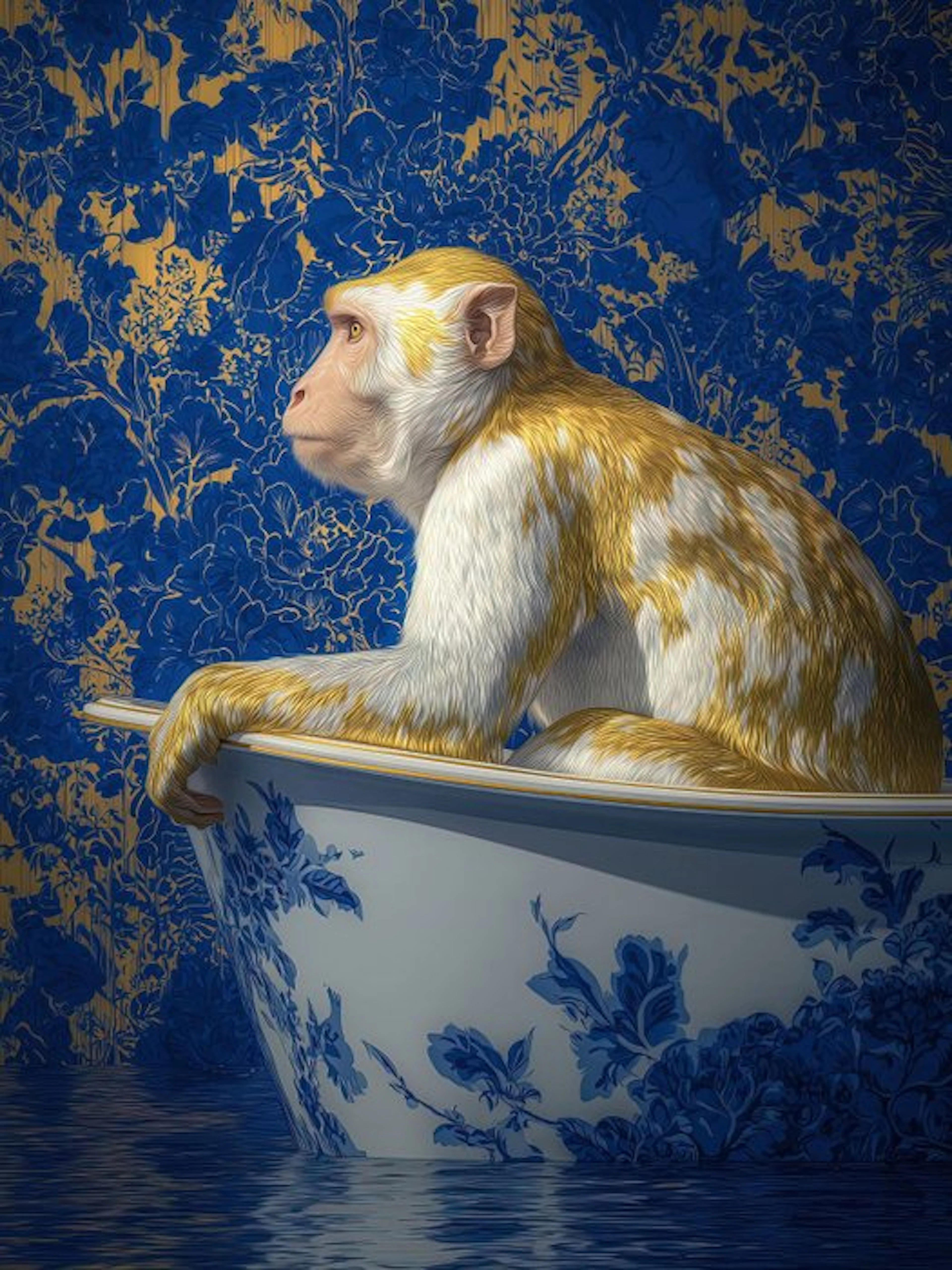 Yamila - El Macaco de Kintsugi: Una Meditación en Oro y Azul