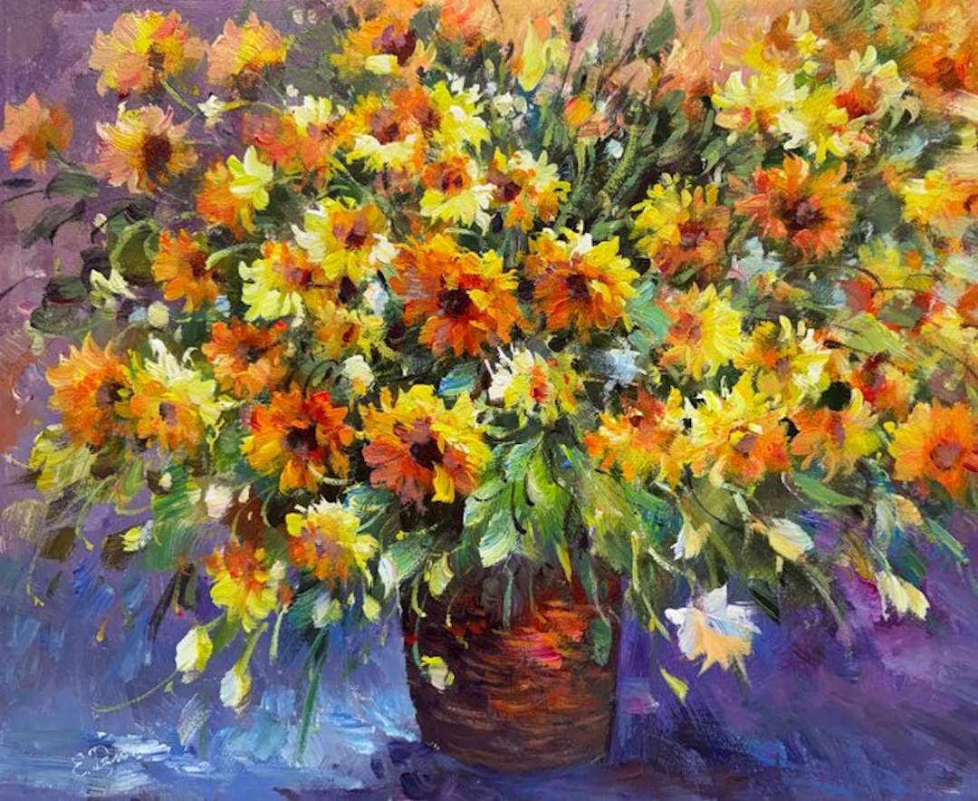 Ekaterina Dzuba (1982) - Fleurs du Soleil – Bouquet Impressionniste