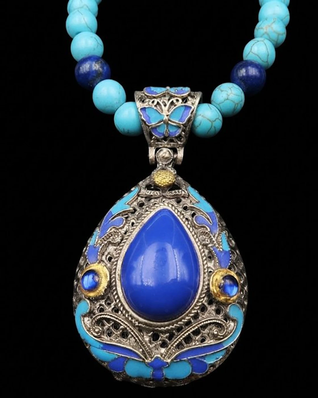 Lapis lazuli - Turquoise howlite - Buddhist meditation...