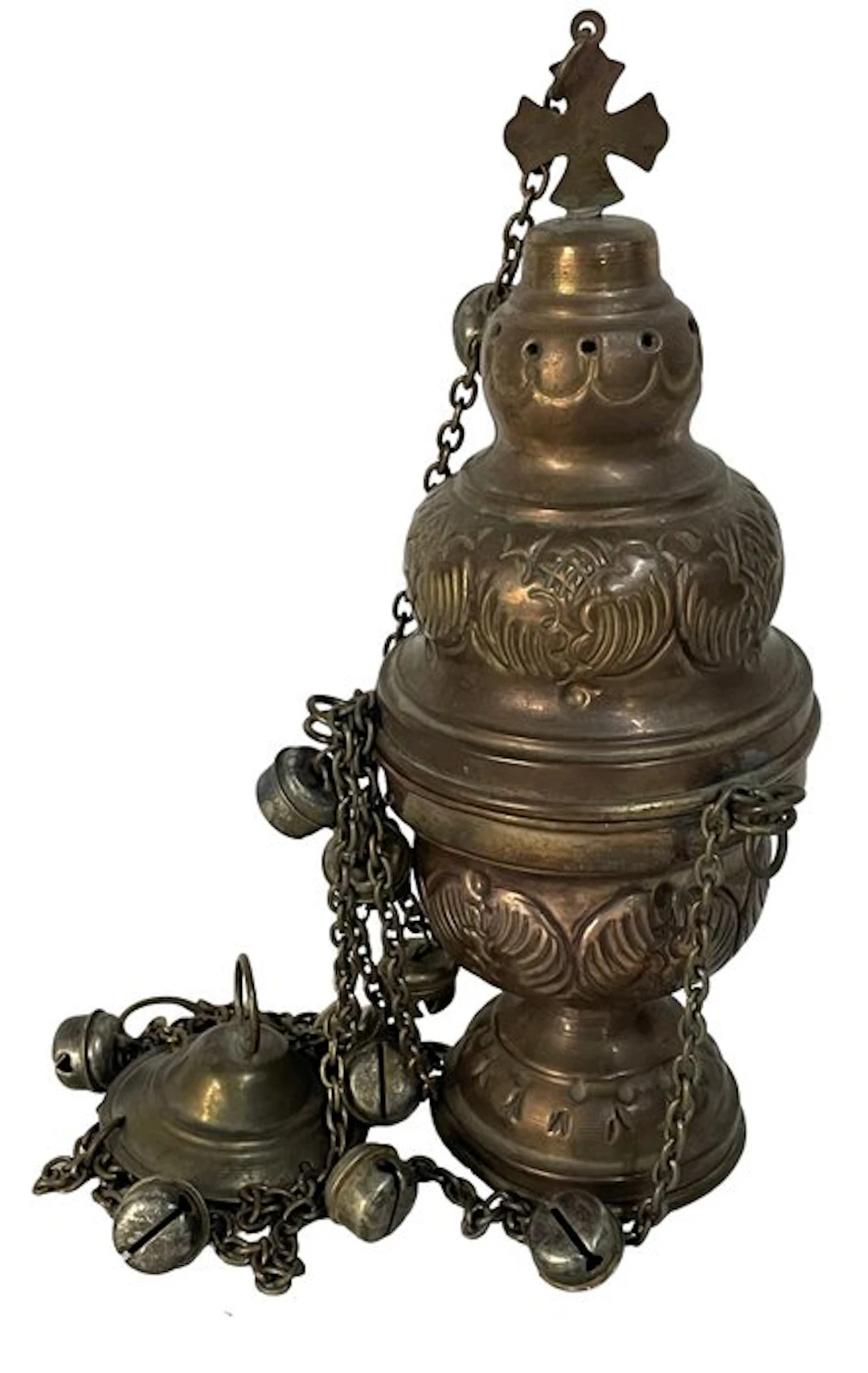 Incense burner - Metal, Copper - Incense burner with bells