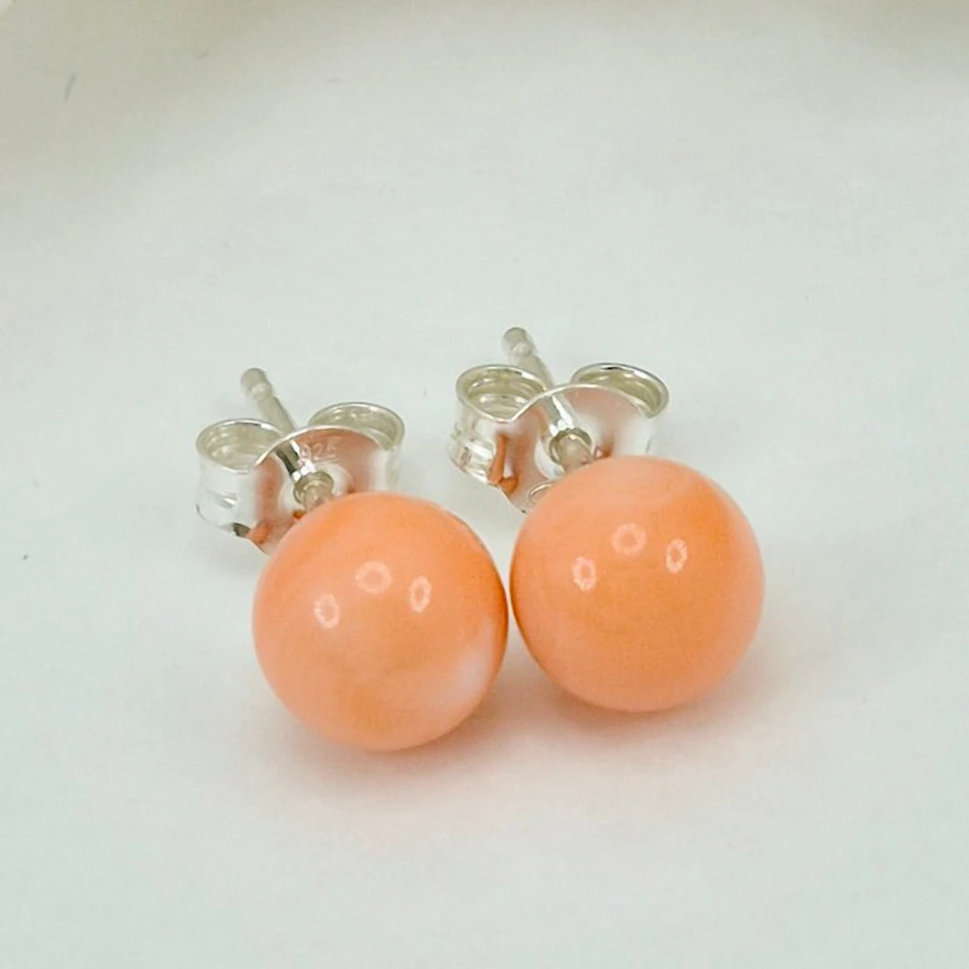 Coral - Silver, No Reserve - Earrings - PINK CORAL
