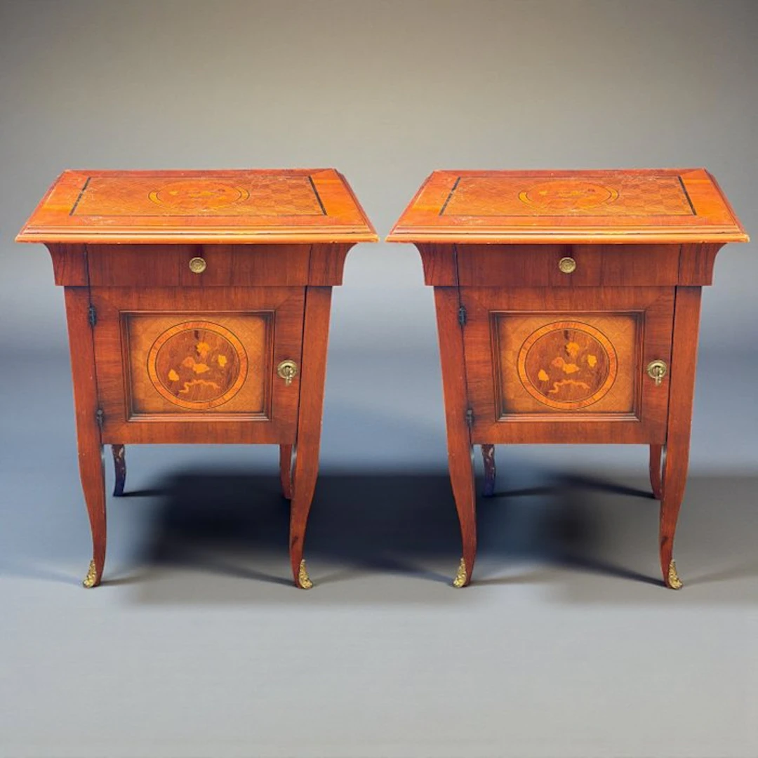 Side table - Wood, Brass - Fine Luxury Marquetry