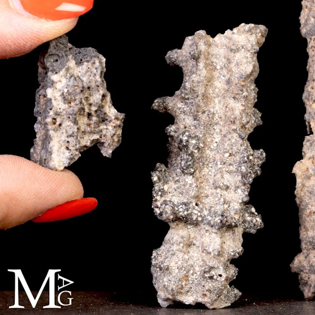 Fulgurite – Three Fragments of Vitrified Lightning...