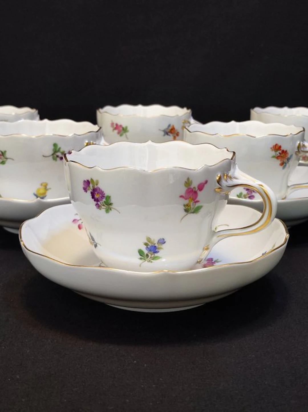 Meissen - Coffee set for 6 (12) - Streublümchen mit...