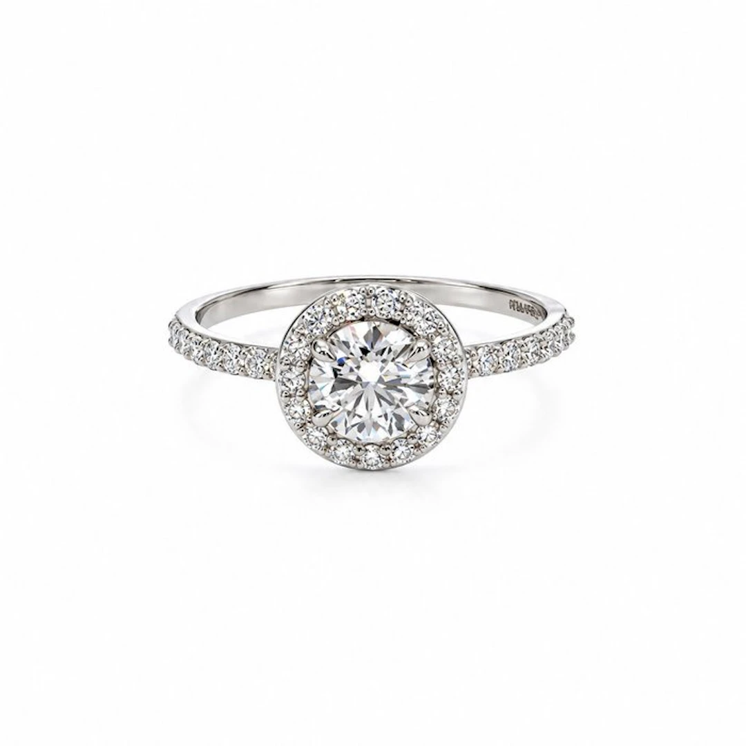 No reserve price - Ring - 14 kt. White gold - 1.09ct. tw. Diamond (Lab-grown)