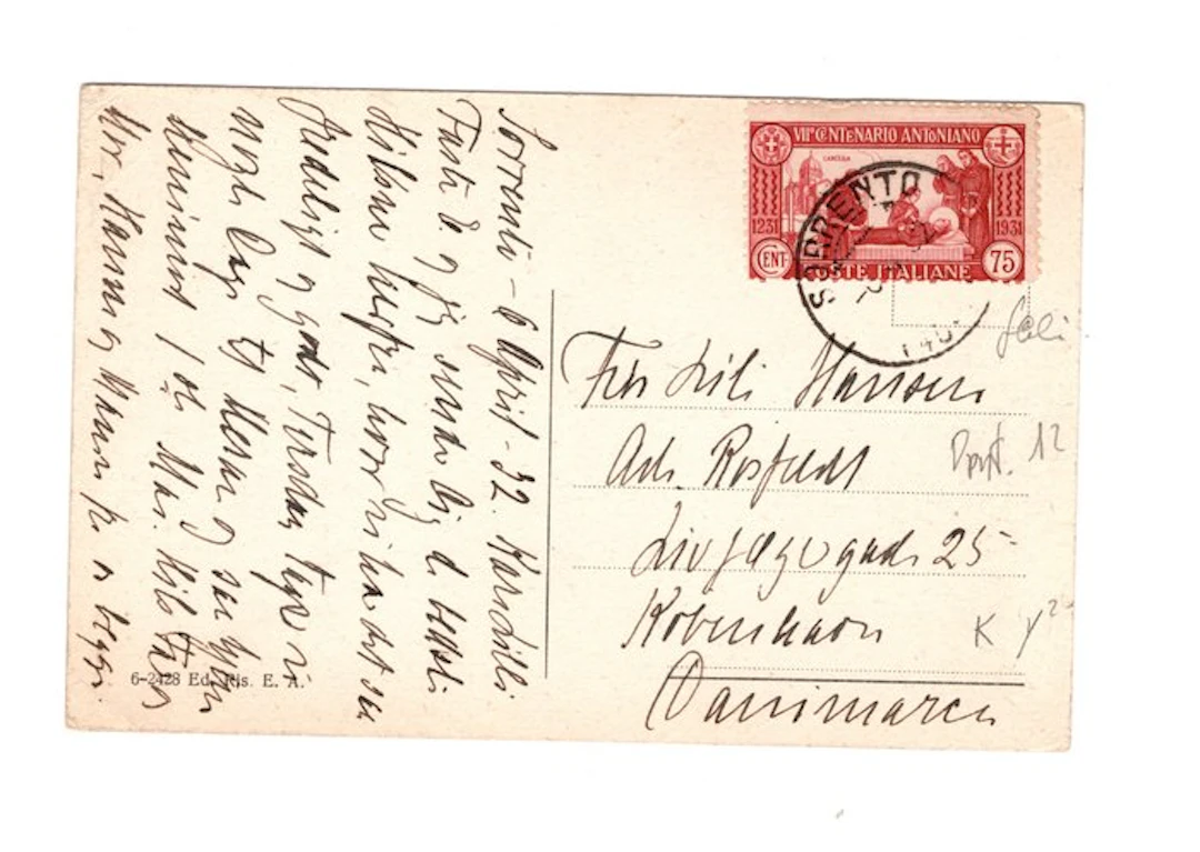 Italy Kingdom 1924/1924 - Postcard prepaid with Saint Anthony