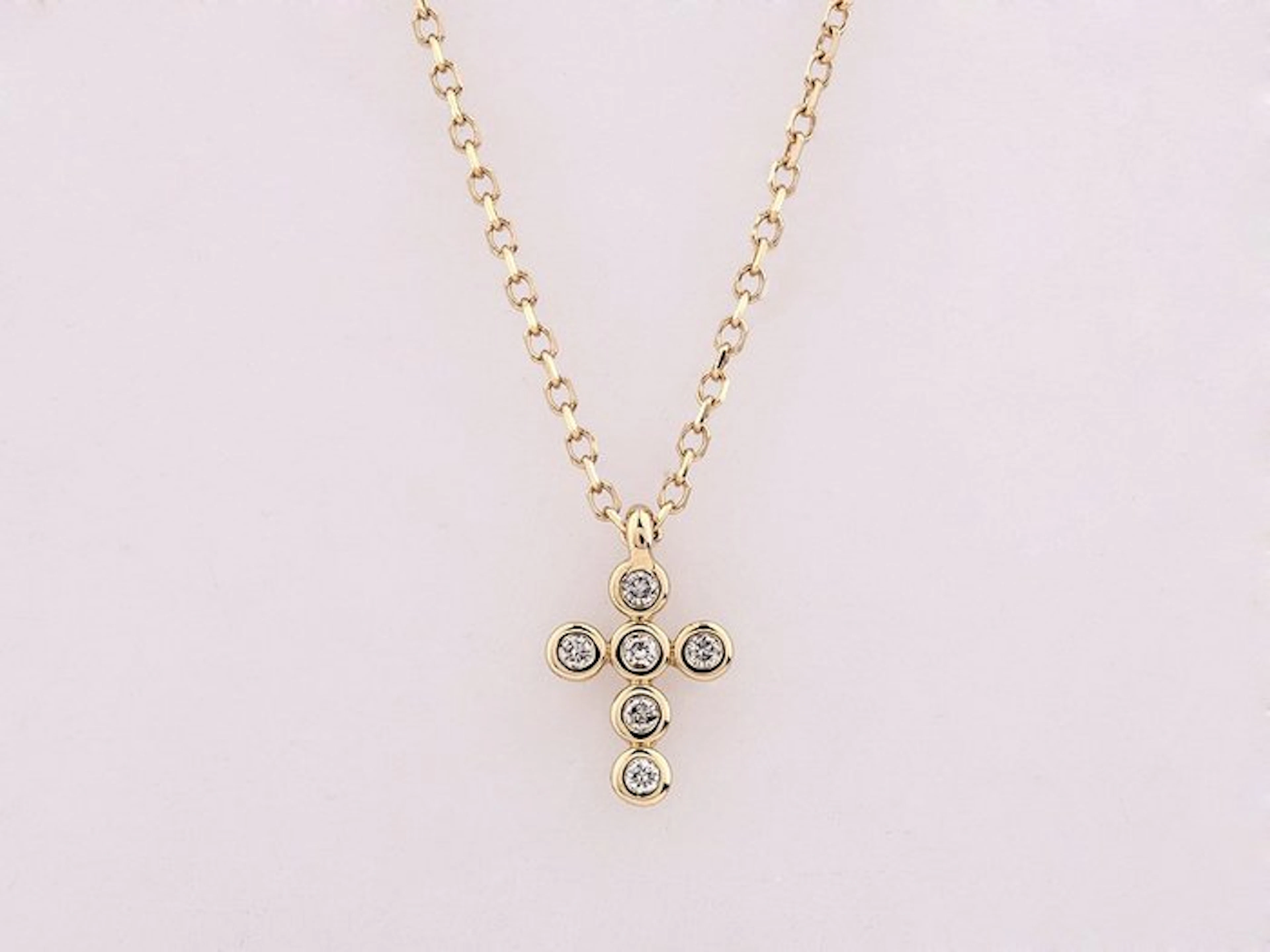 Necklace with pendant - 14 kt. Yellow gold - 0.03ct. tw. Diamond (Natural)