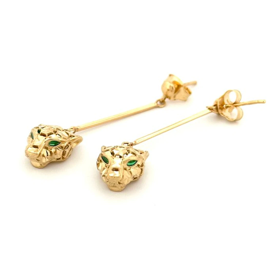 Earrings - 18 kt. Yellow gold - panther