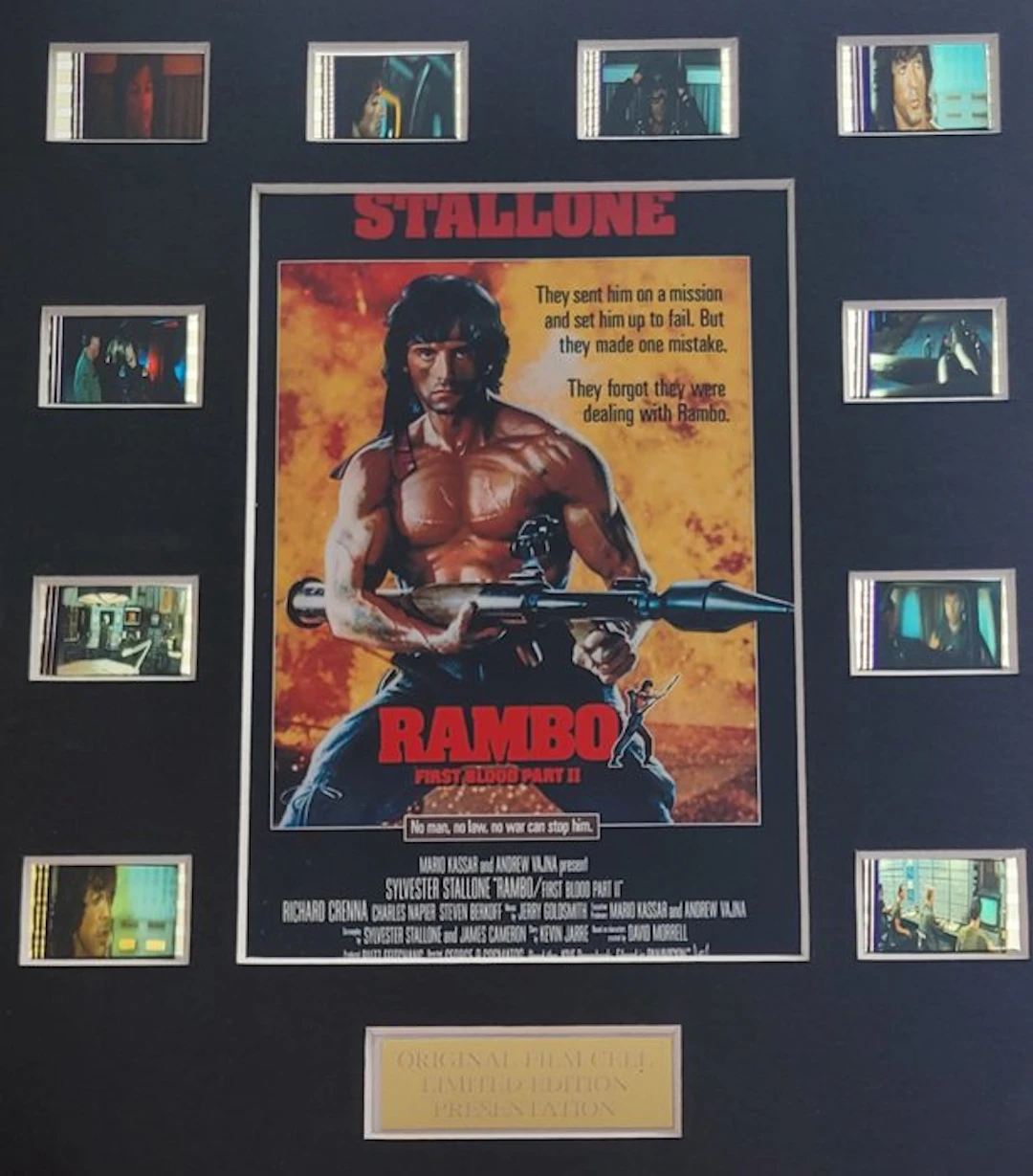 Rambo First Blood part II - Framed Film Cell Display