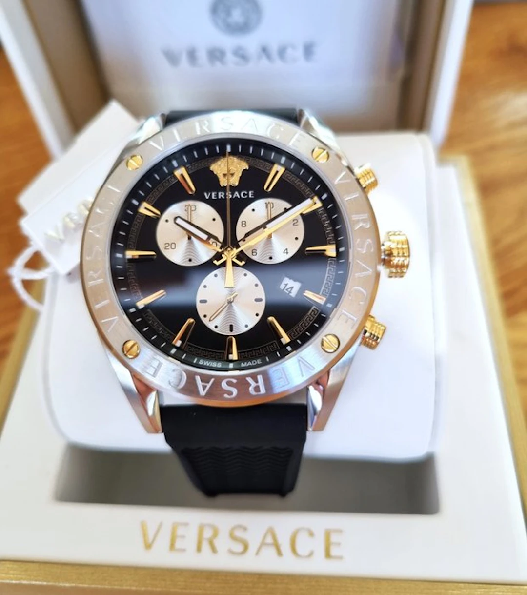 Versace - Swiss Made - Chronograph - Sapphire - Gold - New - Men - 2026