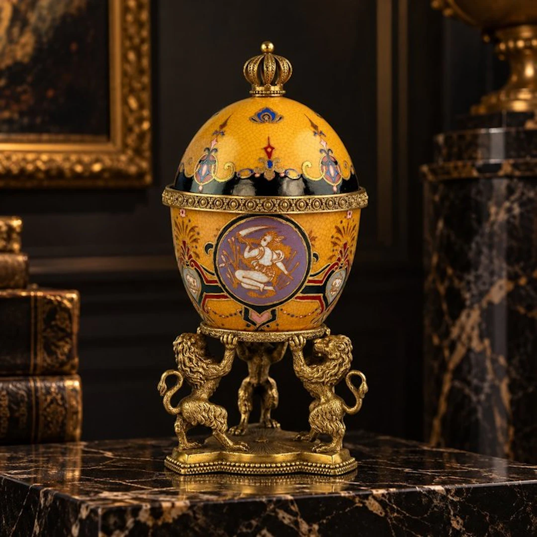 Box - Porcelain, Bronze - Fabergé Style Egg