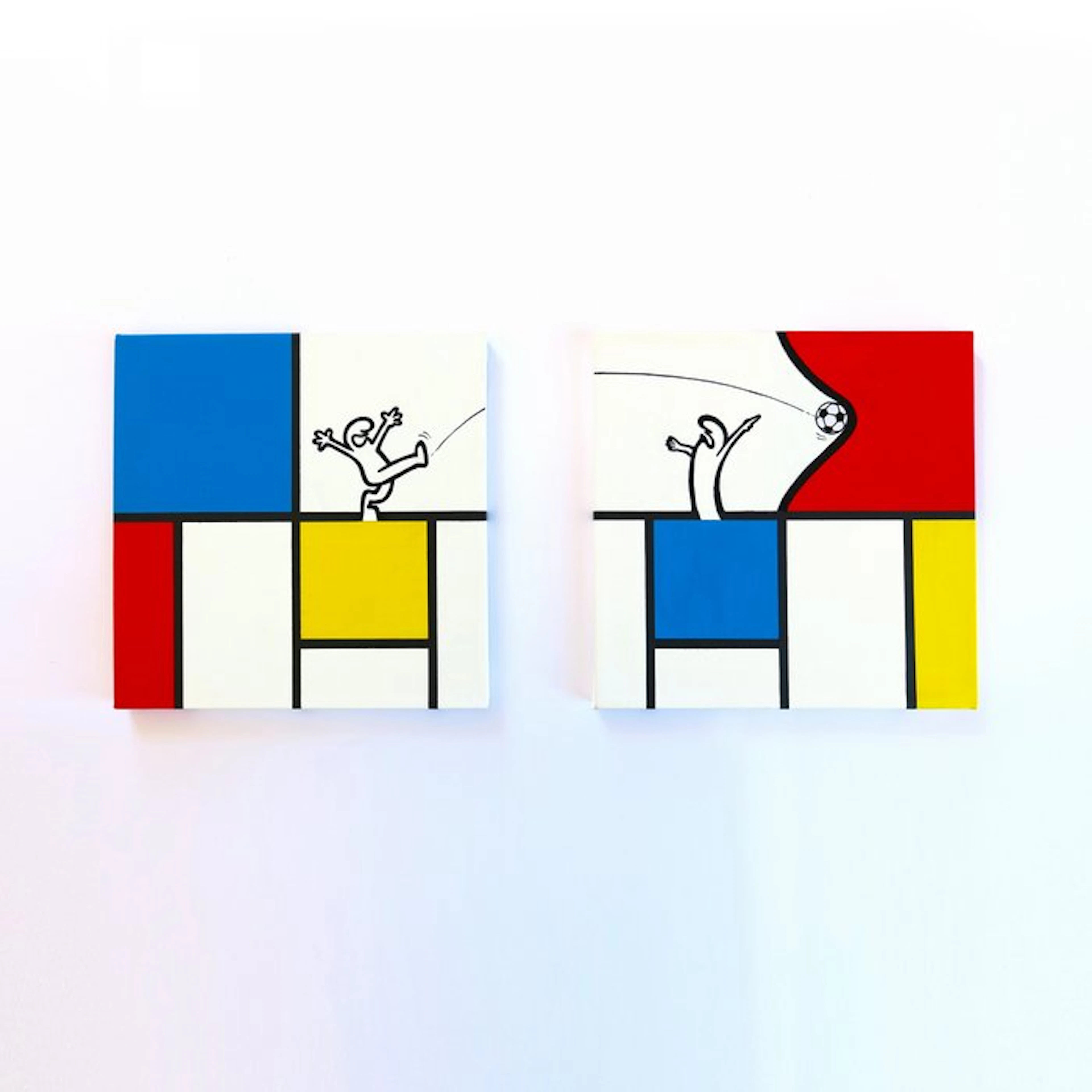 Dario Assisi - Cavandoli line in the Mondrian world: Elastic painting