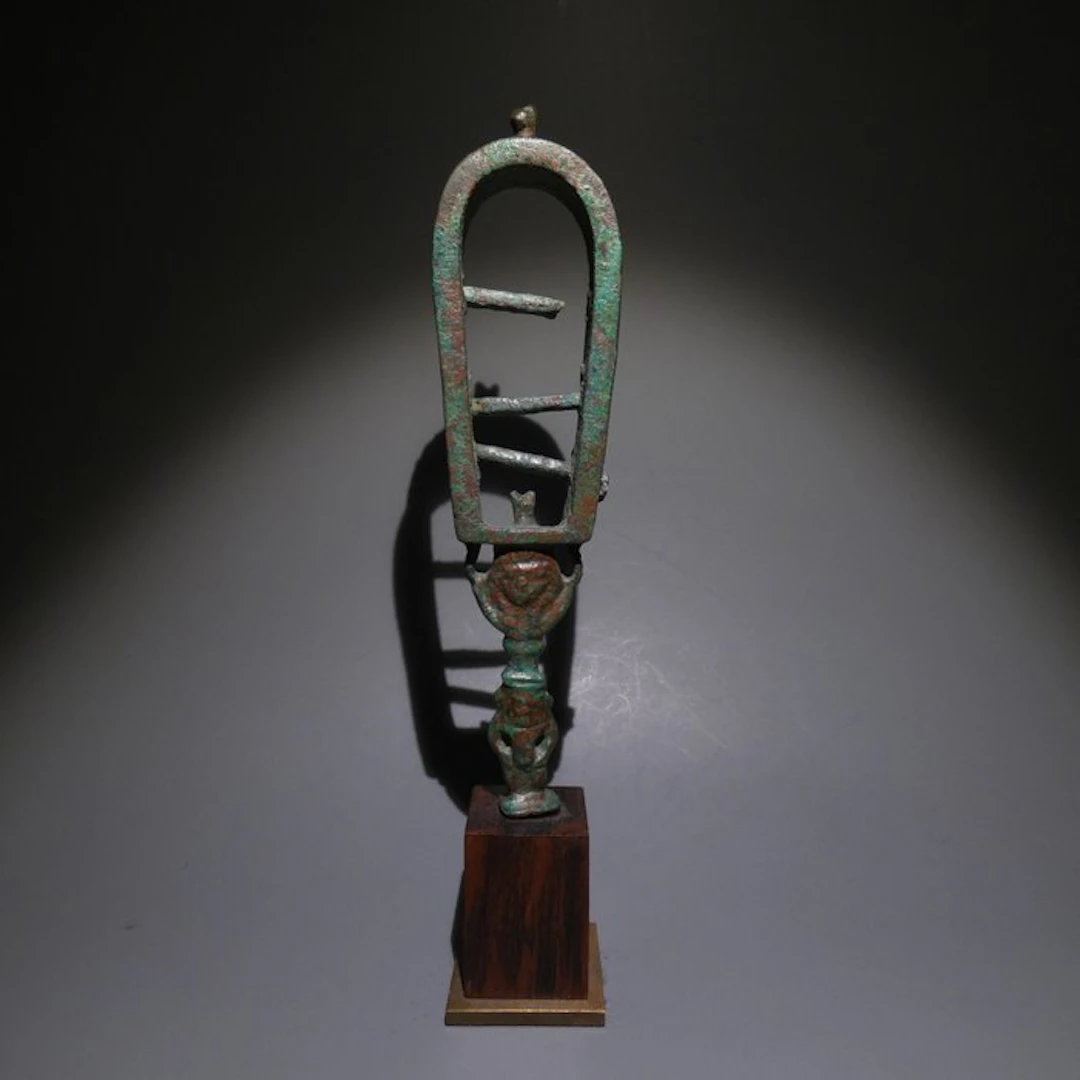 Ancient Egyptian Bronze Fine Nice Sistrum Bes hathor bastet