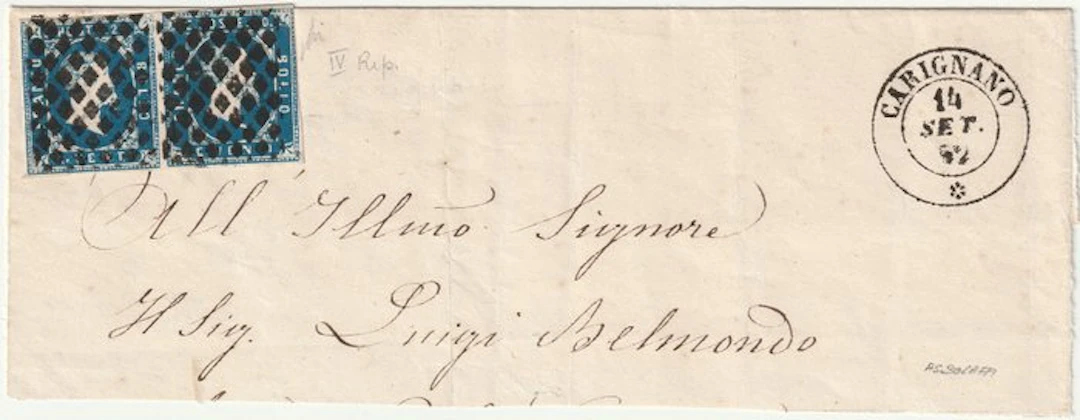 Italian Ancient States - Sardinia 1852 - 14 Sep 20 c