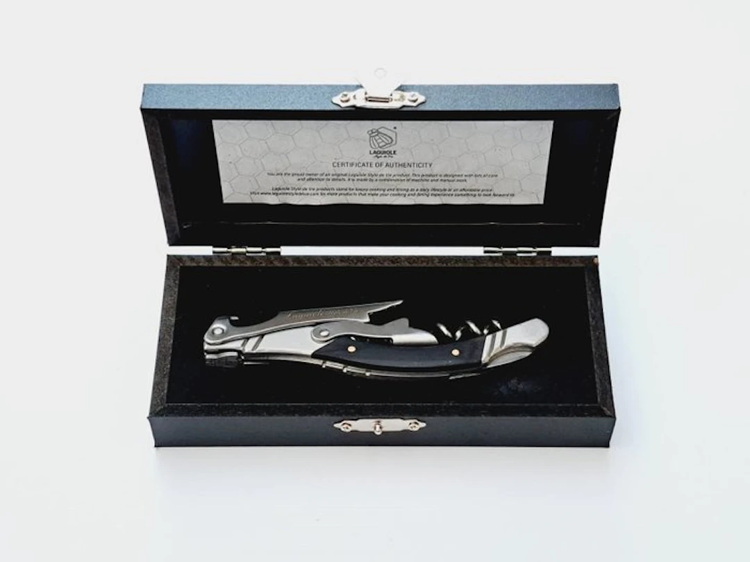 Laguiole - Corkscrew - Black Ebony Wood - style de - Corkscrew - Stainless