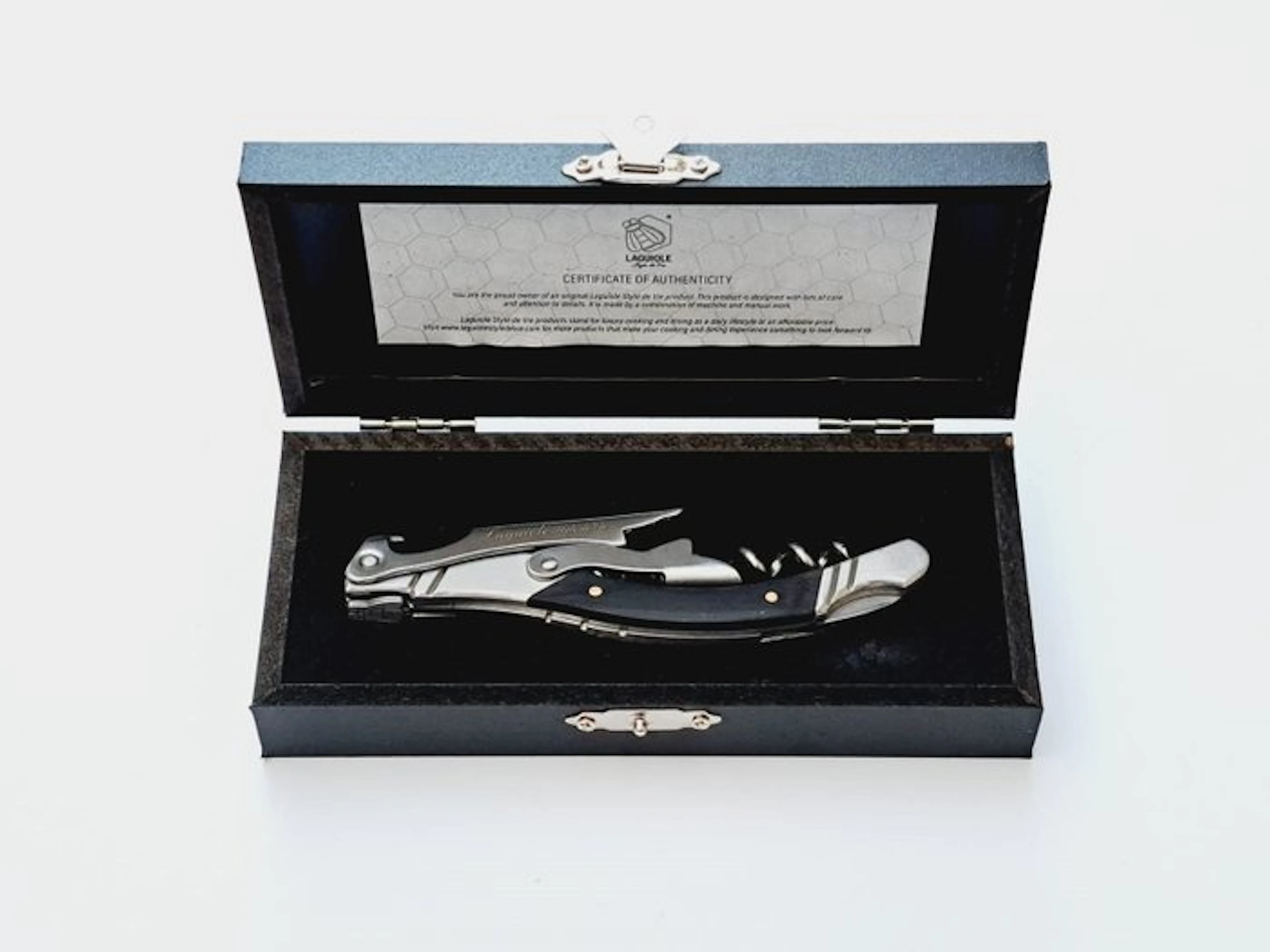 Laguiole - Corkscrew - Black Ebony Wood - style de - Corkscrew - Stainless