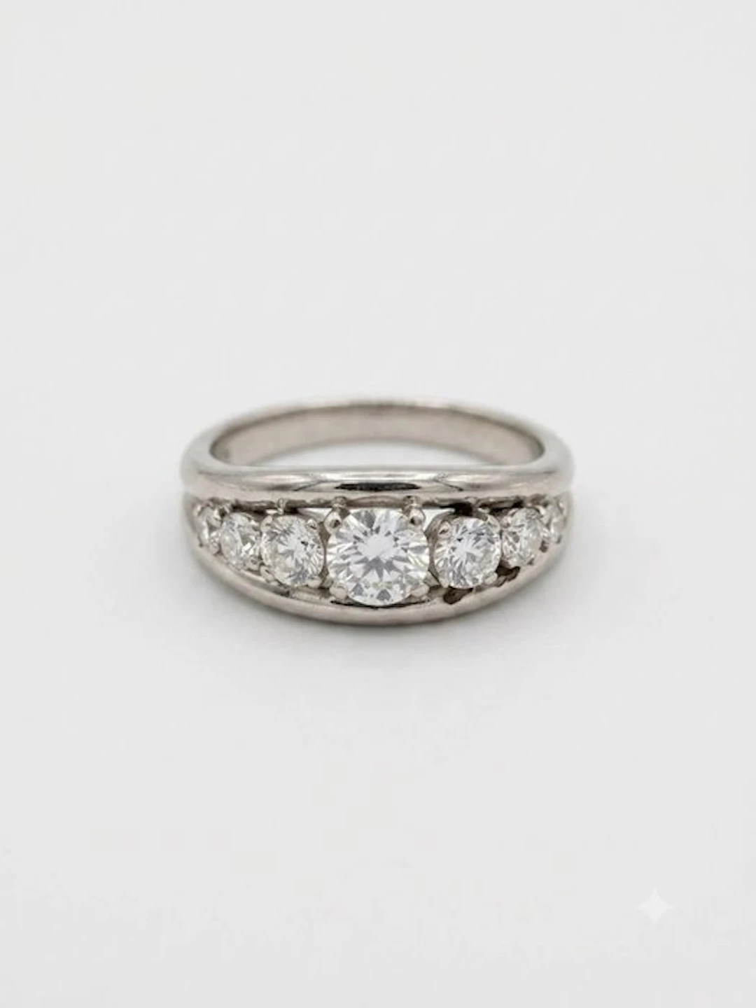 Ring - 18 kt. White gold, Platinum Diamond (Natural) - Diamond