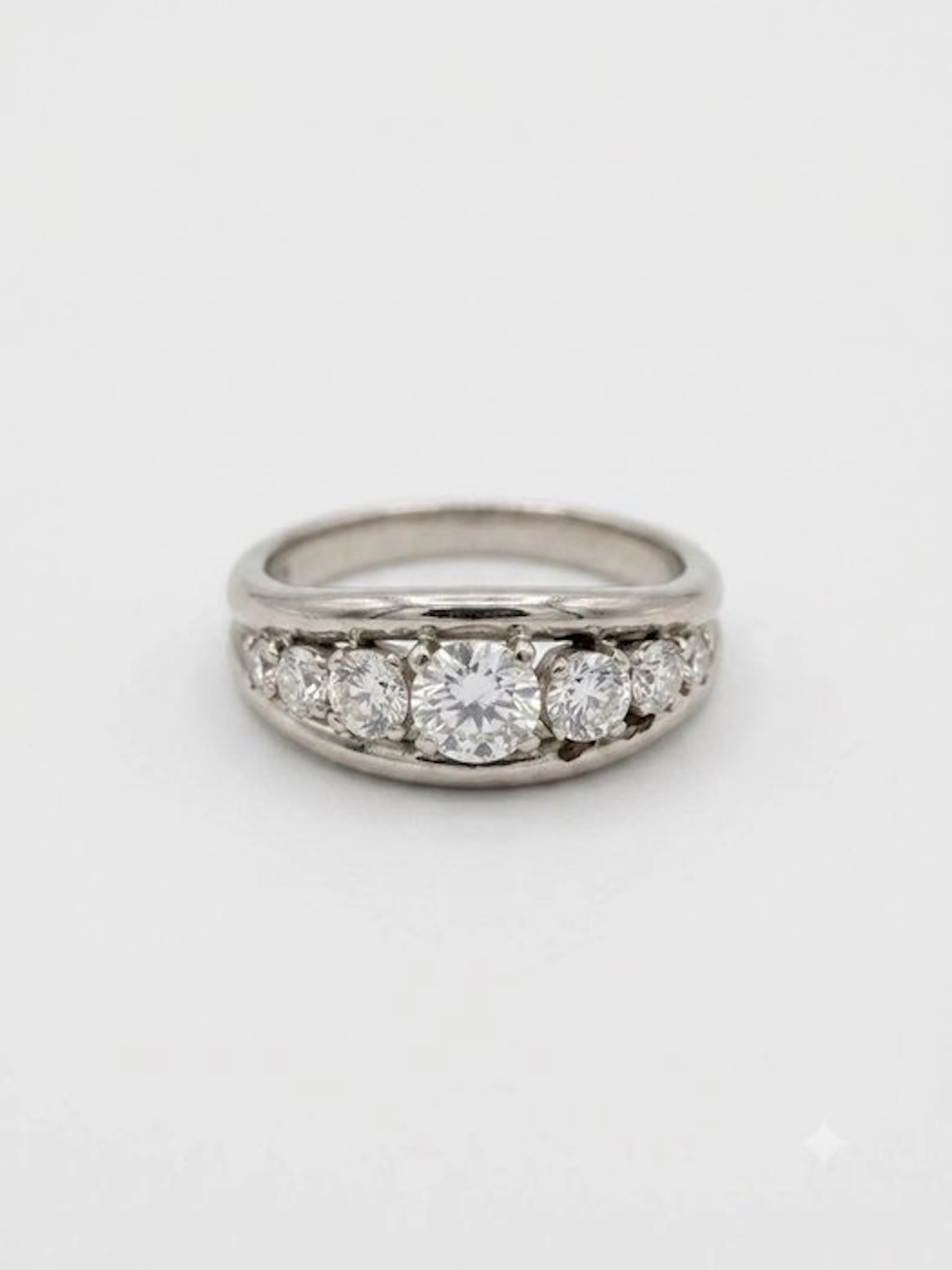 Ring - 18 kt. White gold, Platinum Diamond (Natural) - Diamond