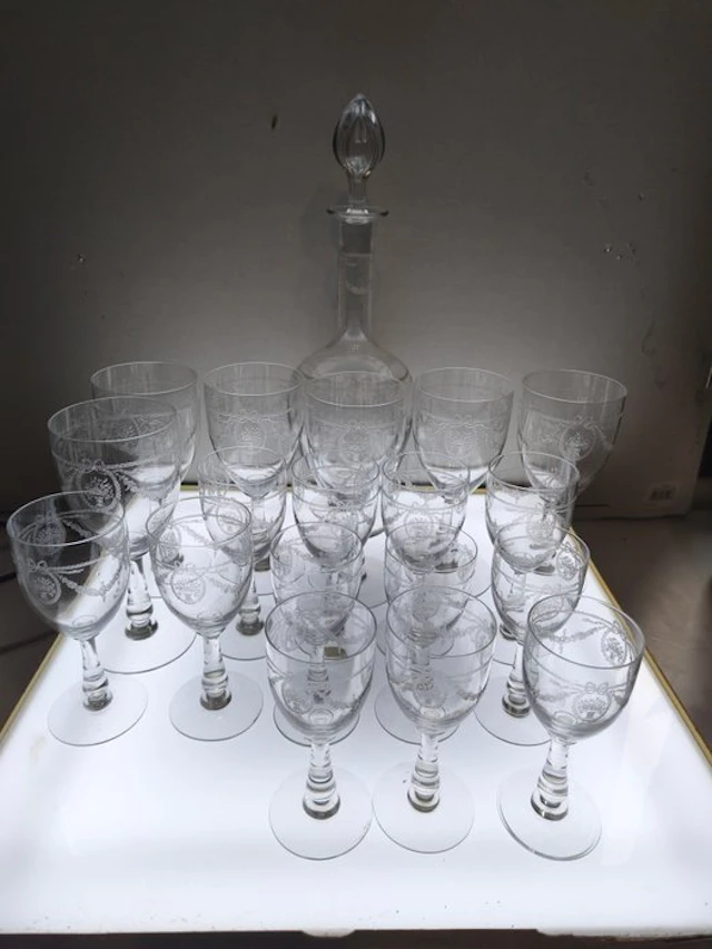 St. Louis - Table service for 6 (19) - Sapho Model - Crystal
