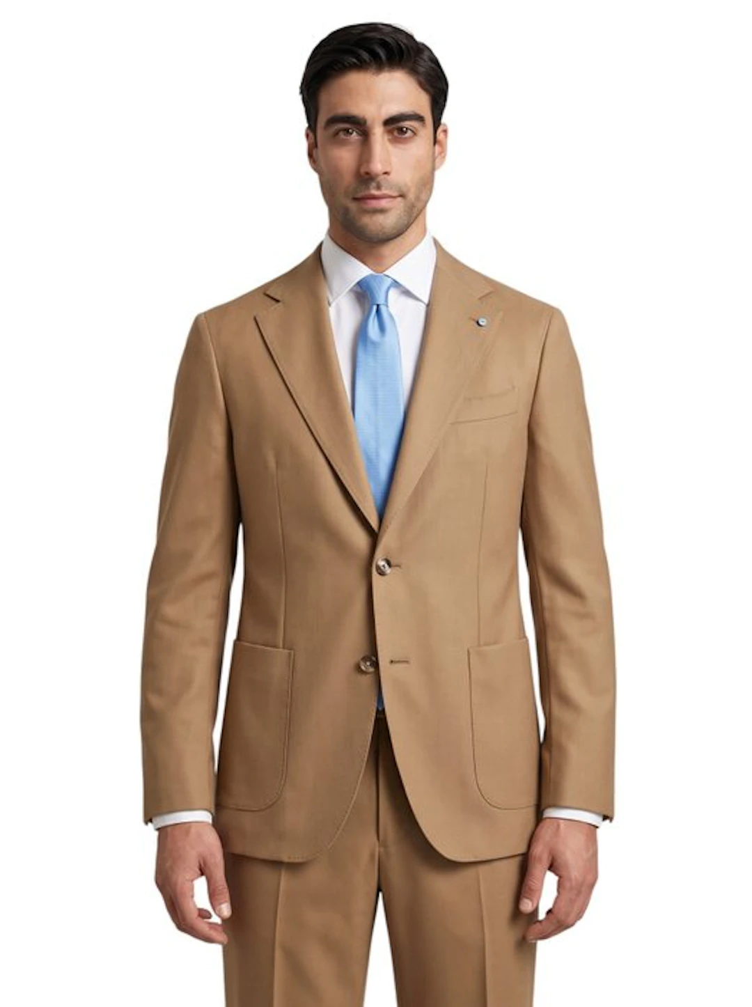 GIAMPAOLO - 48 IT - Suit Camel 100% Virgin Wool Unlined...