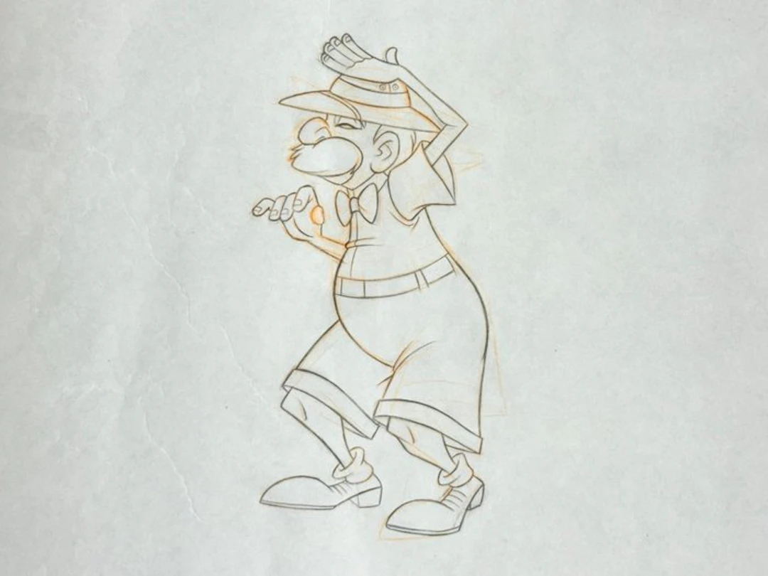 Walt Disney - Original Animation Drawing of Professor Archimedes Q
