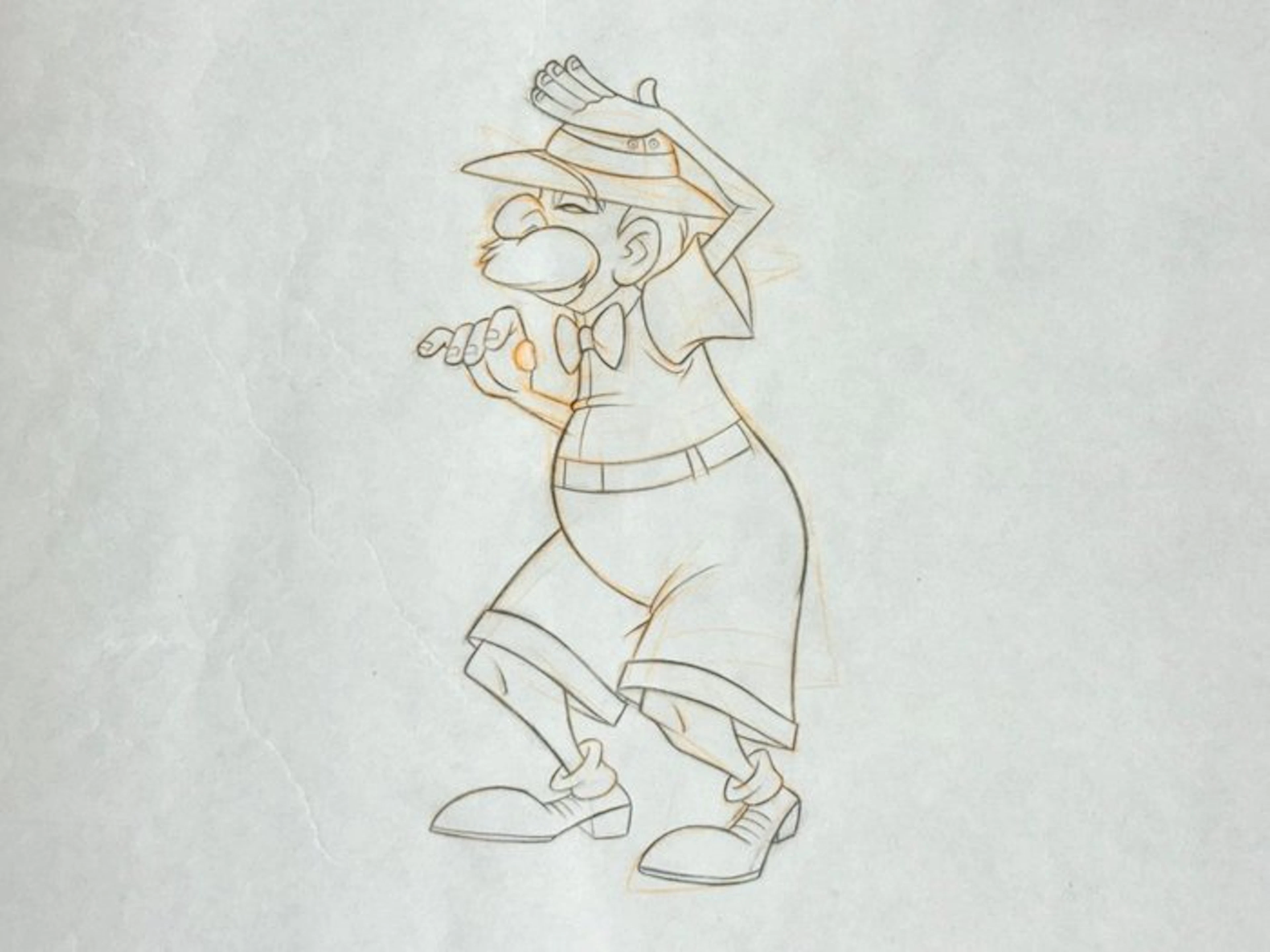 Walt Disney - Original Animation Drawing of Professor Archimedes Q