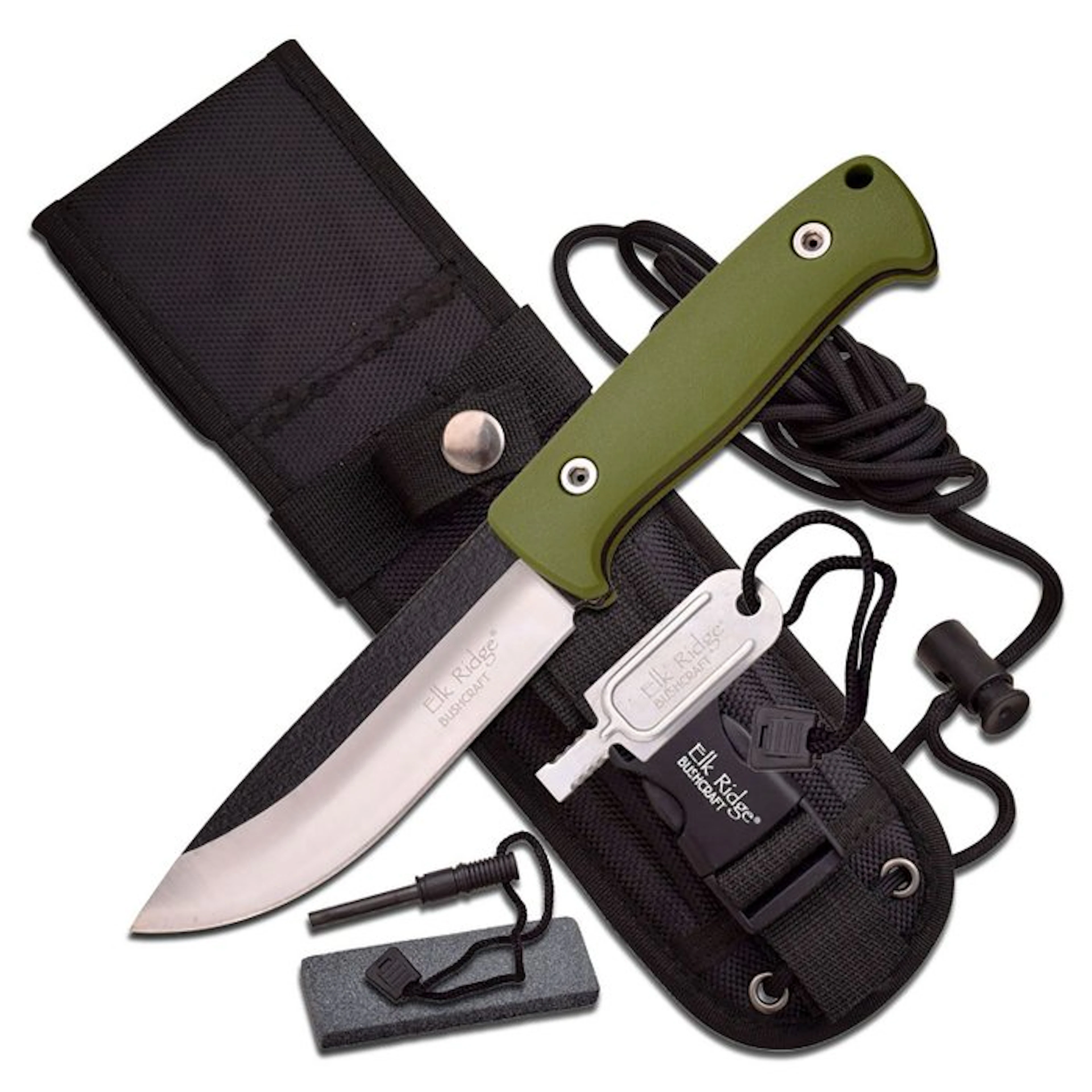 Elk Ridge Elk Ridge Bushcraft – Coltello a Lama Fissa...