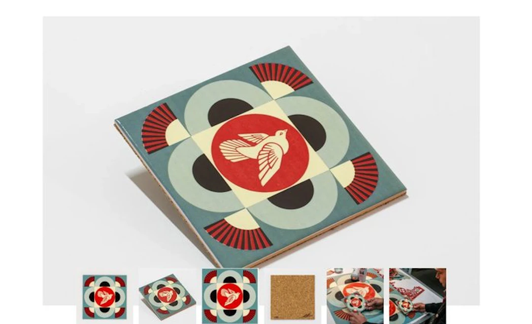 Shepard Fairey (OBEY) (1970) - Geometric Dove (Blue) Tile