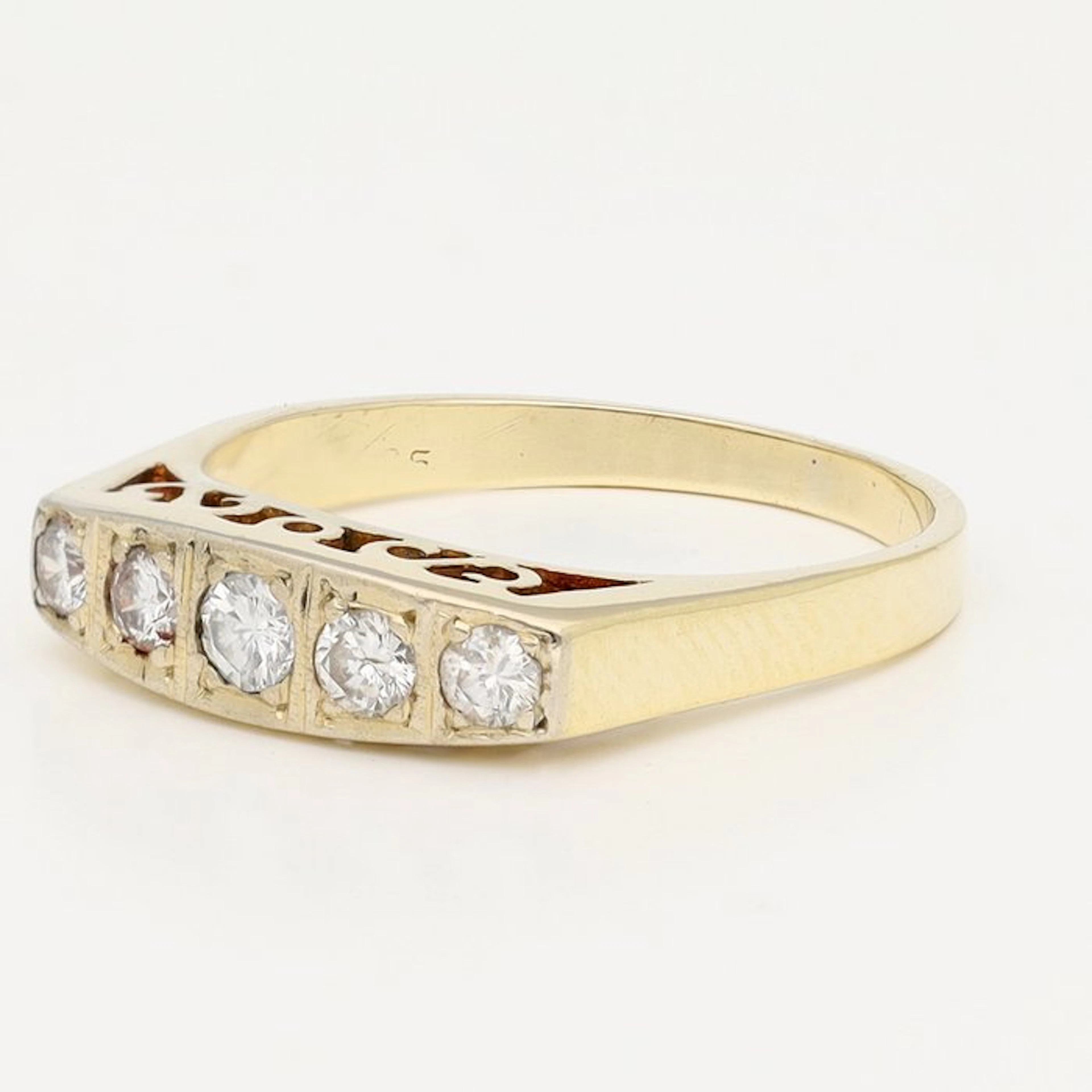 Ring - 14 kt. Yellow gold Diamond (Natural)