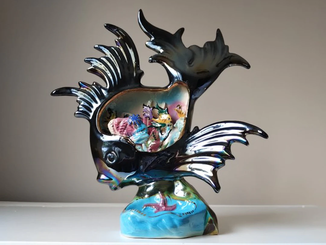 Vallauris - Table lamp - Glow-in-the-dark fish night...