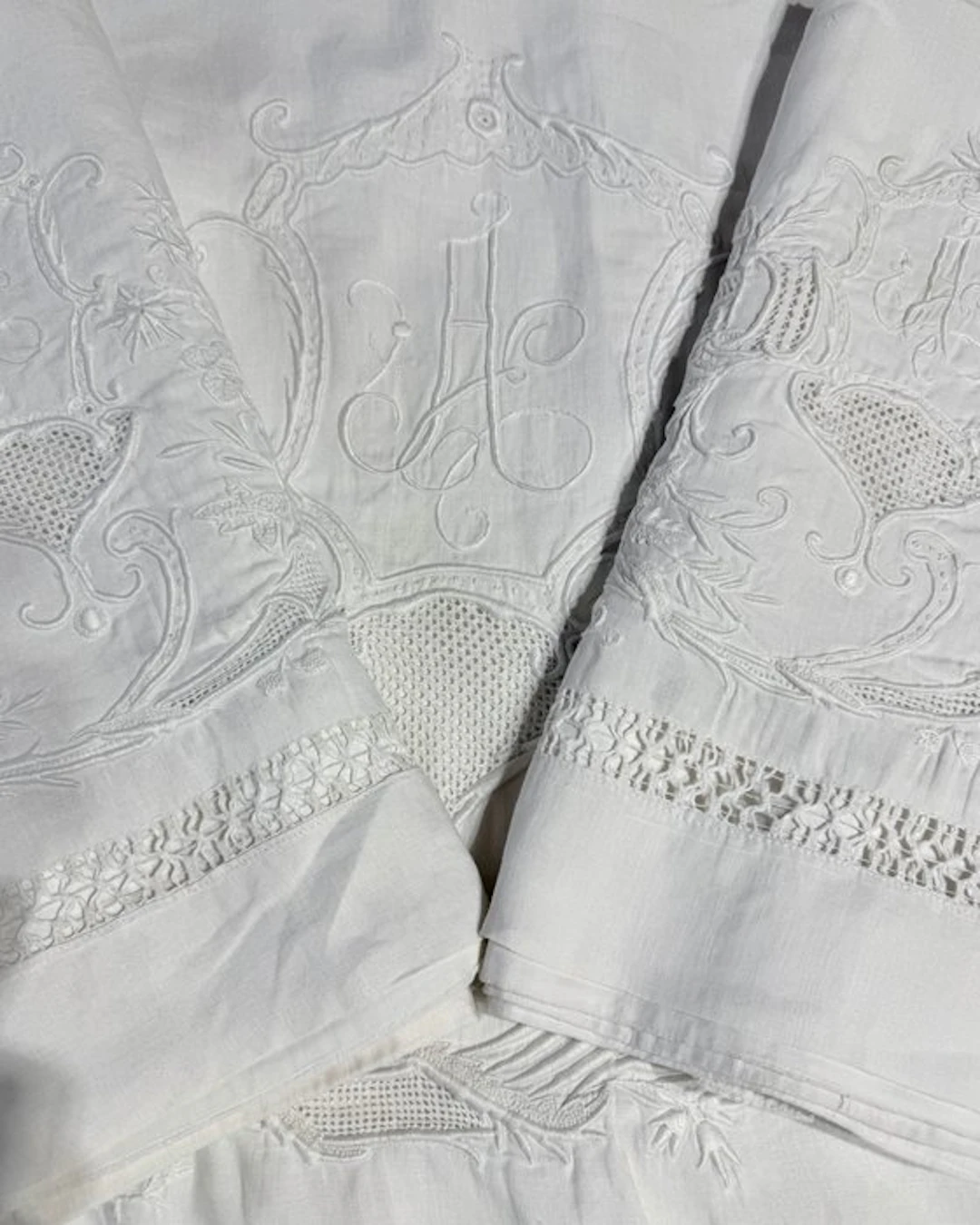 Bed sheet (3) - 270 cm - 265 cm - Antique Linen collectible