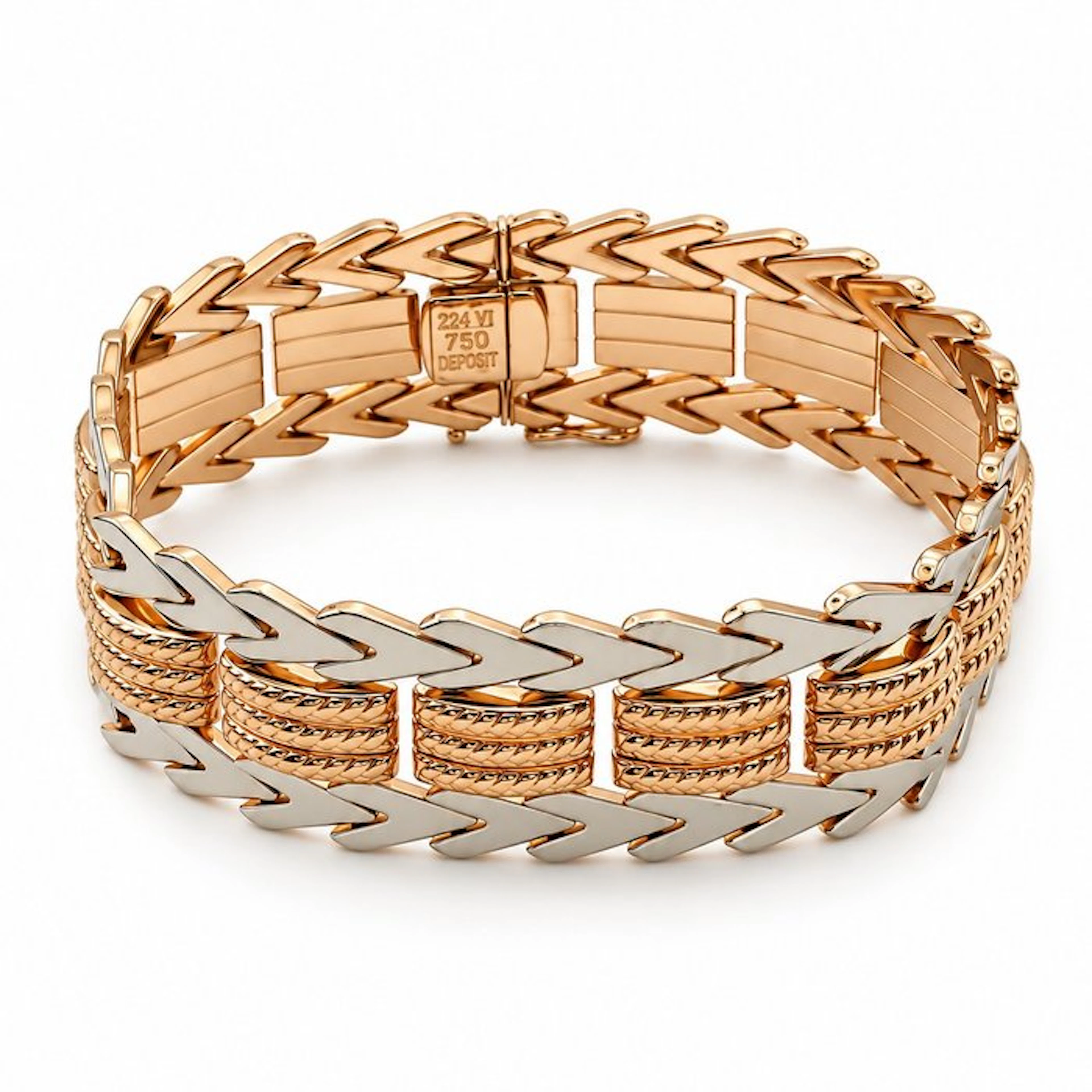 Bracelet - 18 kt. Yellow gold, White gold - Handmade - Made in Italy
