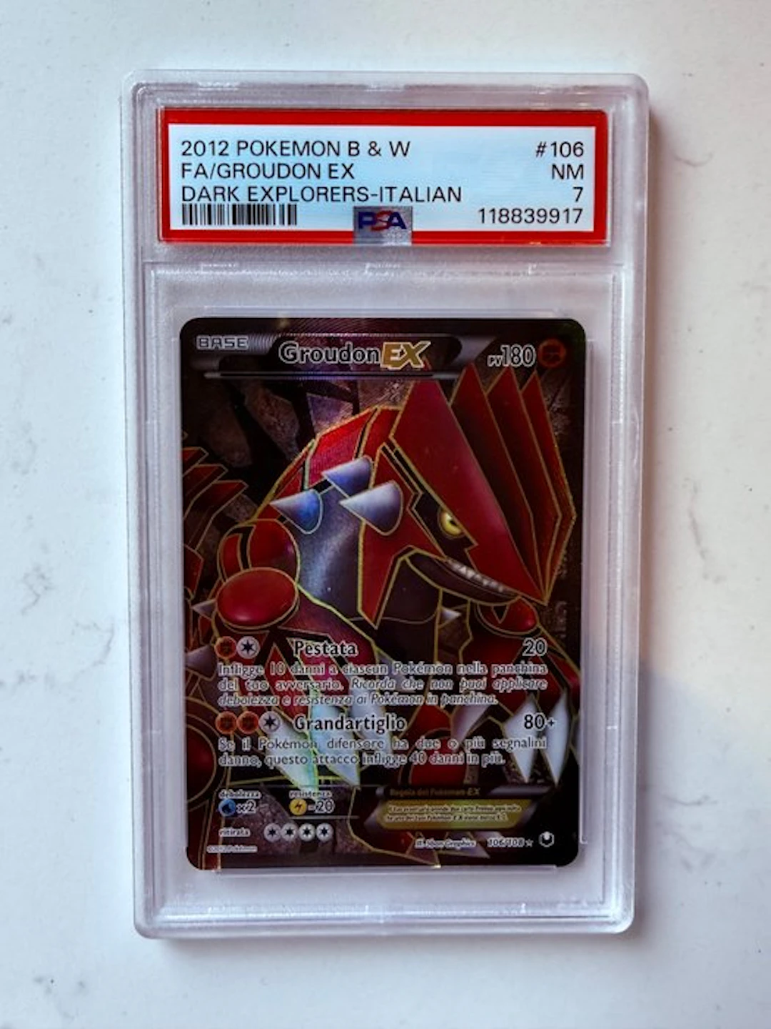 Pokémon - 1 Graded card - Groudon #106 Foil