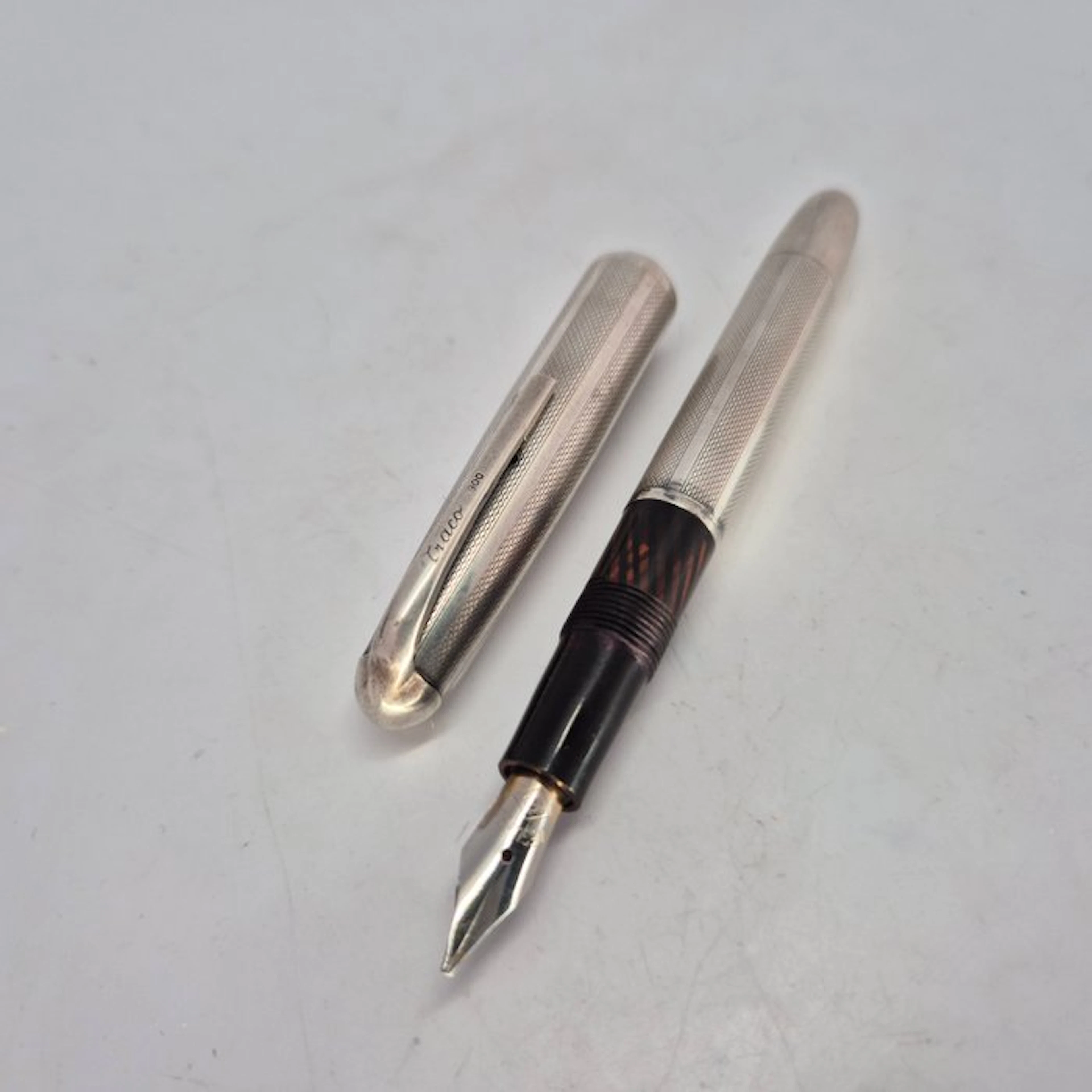 Traco - Solid silver (900) bodied - Nib (flex) - 1930's...