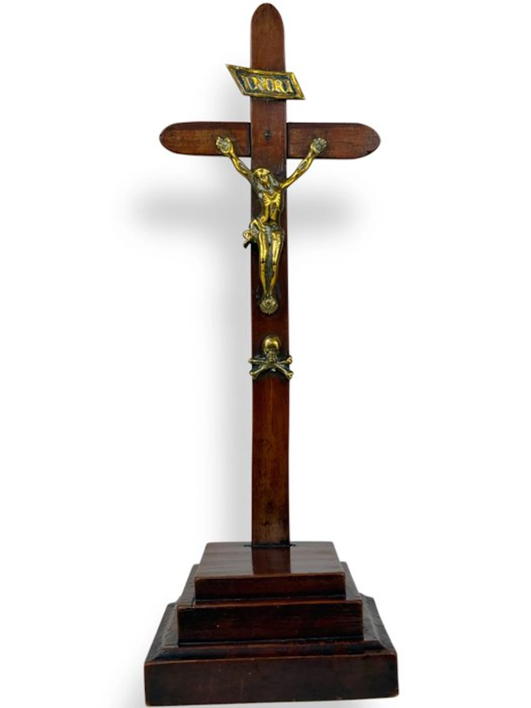 Crucifix - Gilt bronze - 1850-1900 - Tabletop/altar - 37 cm