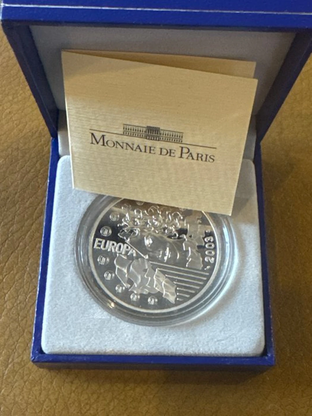 France. 1 1/2 Euro 2003 Europa 22,2g (.900) mit CoA und BOX (No reserve price)