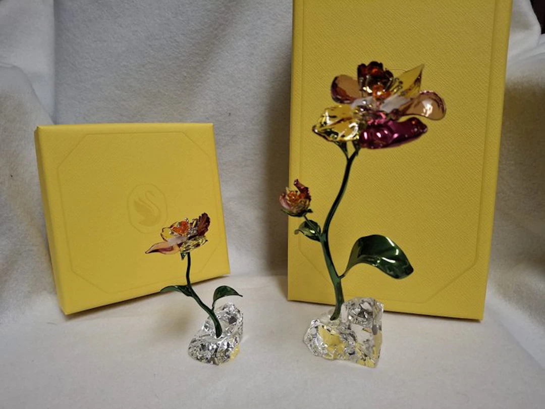 Swarovski - Martin Zendron - Figure - Flower L + Flower S (2) - Crystal
