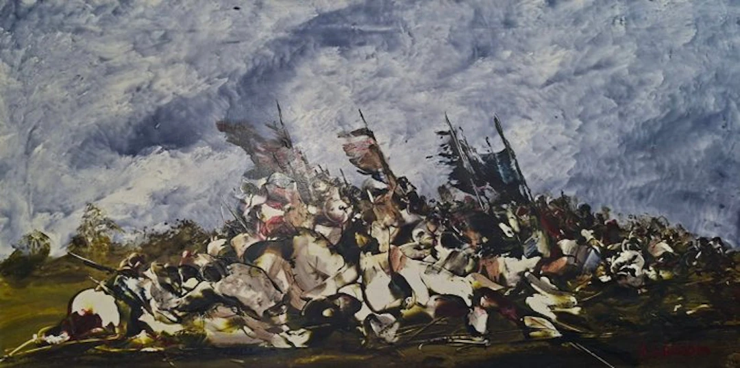 Alfredo Nannoni (1925) - battaglia con cavalli