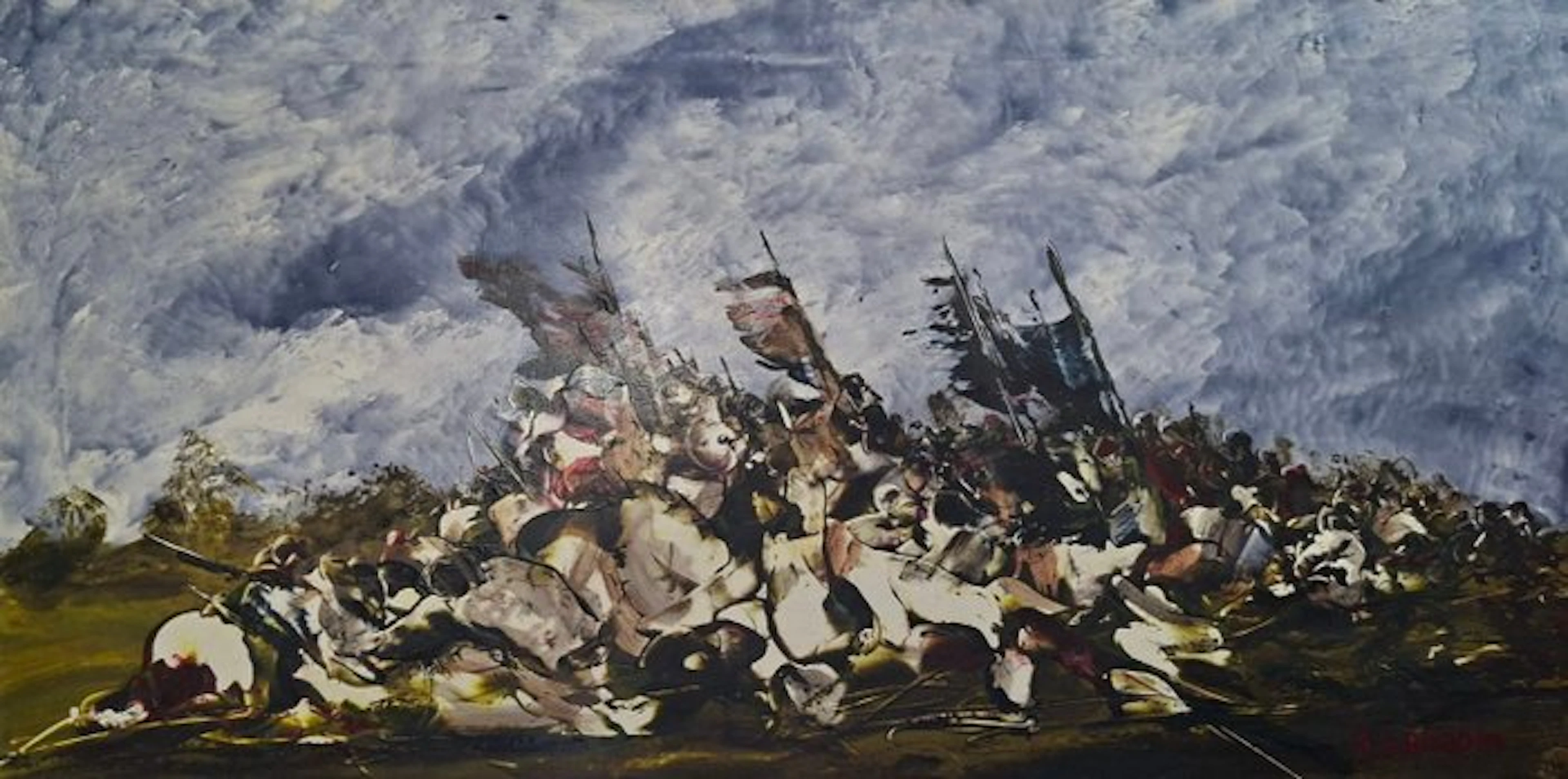 Alfredo Nannoni (1925) - battaglia con cavalli