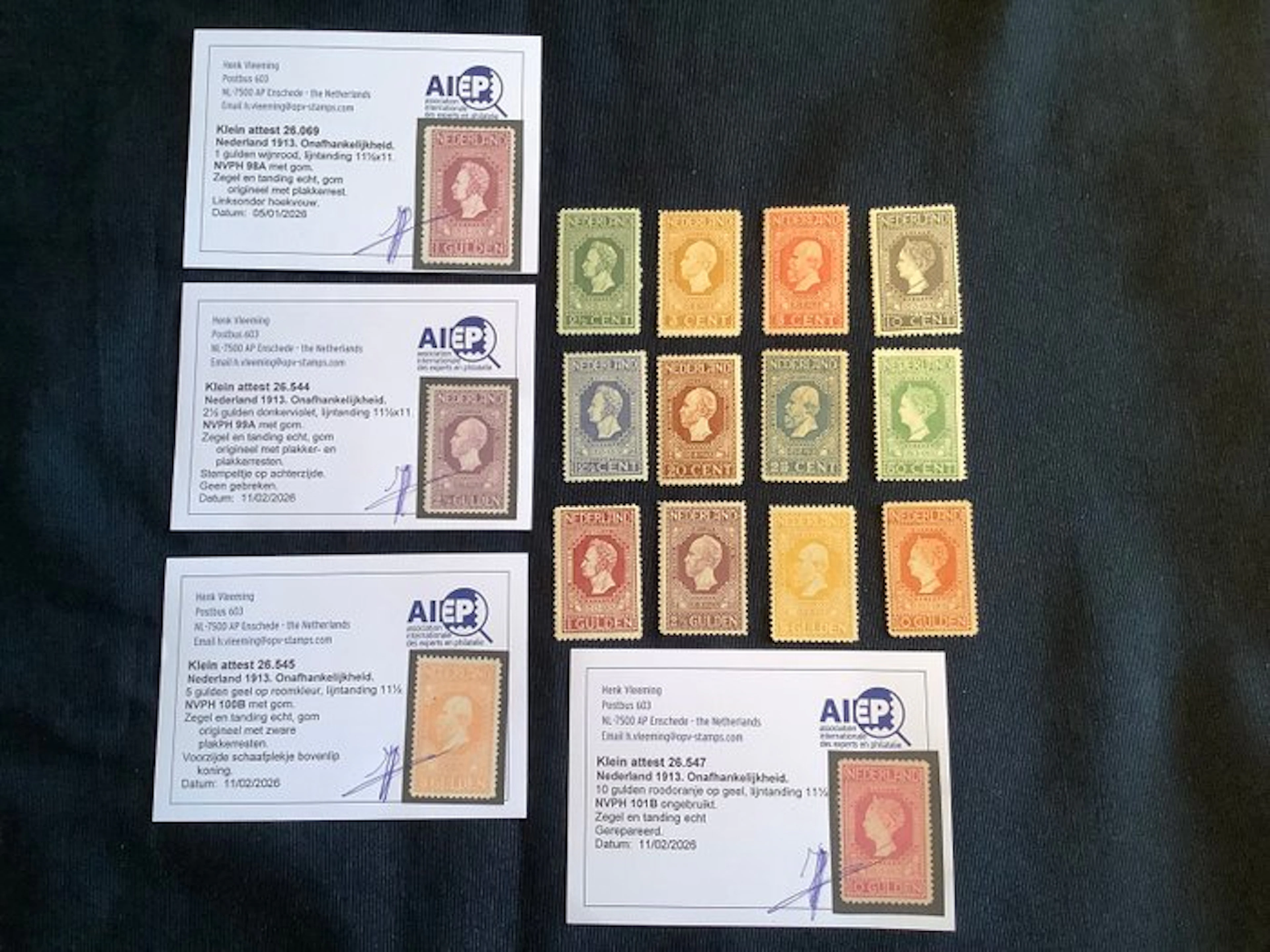 Netherlands 1913 - Commemorative stamps complete with...