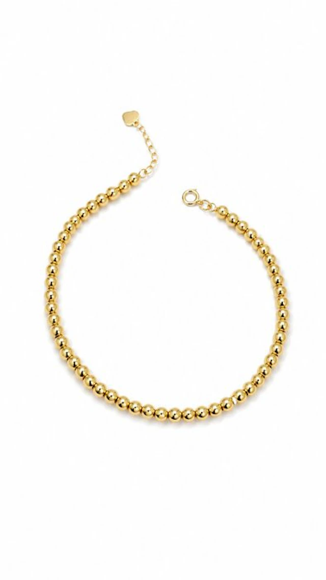 No reserve price - Bracelet - 18 kt. Yellow gold - Br spheres 3mm, 17/18.5 cm