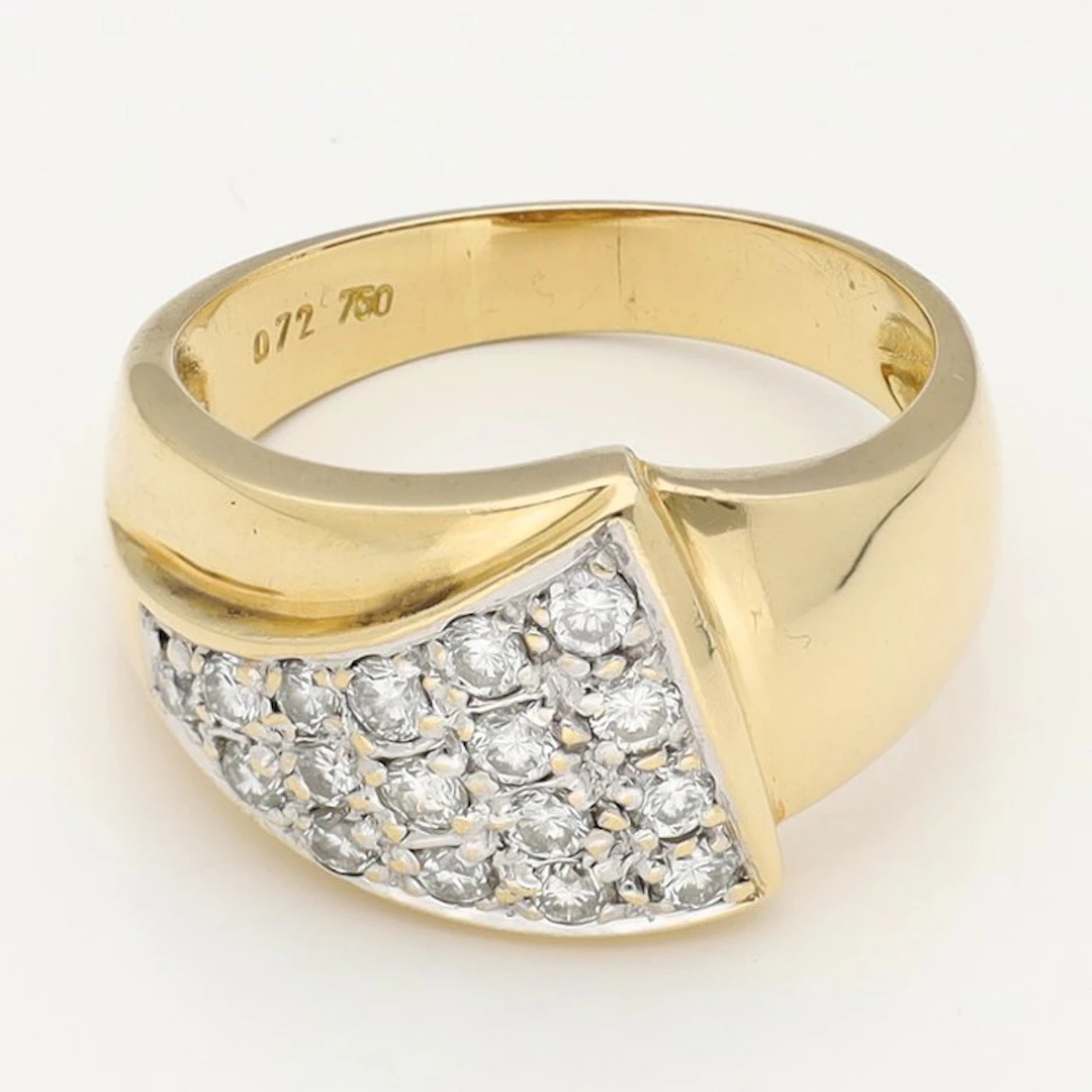Ring - 18 kt. Yellow gold Diamond (Natural)