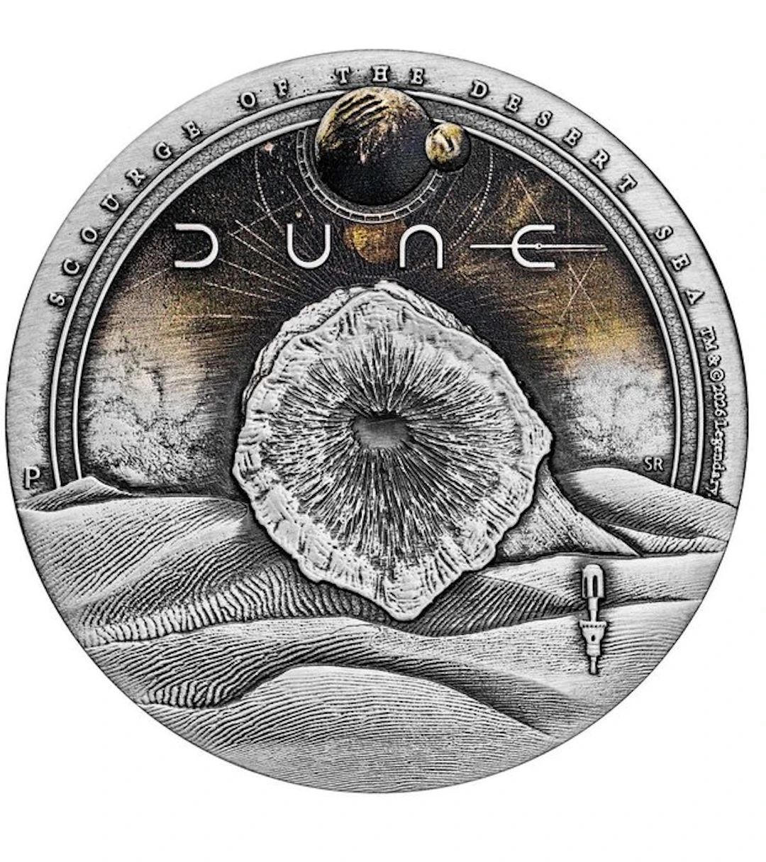 Tuvalu. 2 Dollars 2026 Dune Scourge of the Desert Sea 2 Oz, (.999)