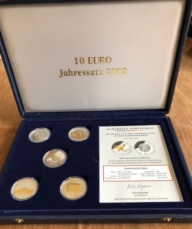 Germany. 10 Euro 2002 (5 coins) (No reserve price)