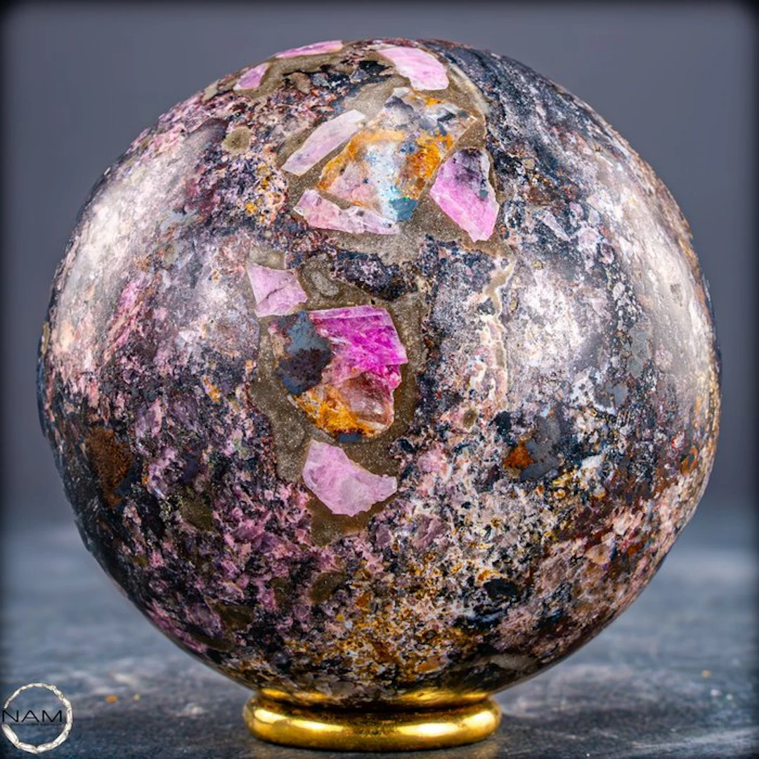 Natural cobalt calcite sphere – exceptionally rare color variation- 512.63 g
