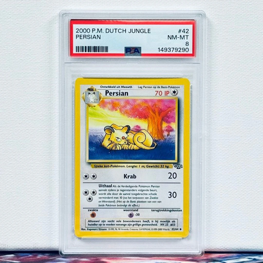 Pokémon Graded card - PERSIAN #42 2000 P.M. DUTCH JUNGLE - Pokémon - PSA 8