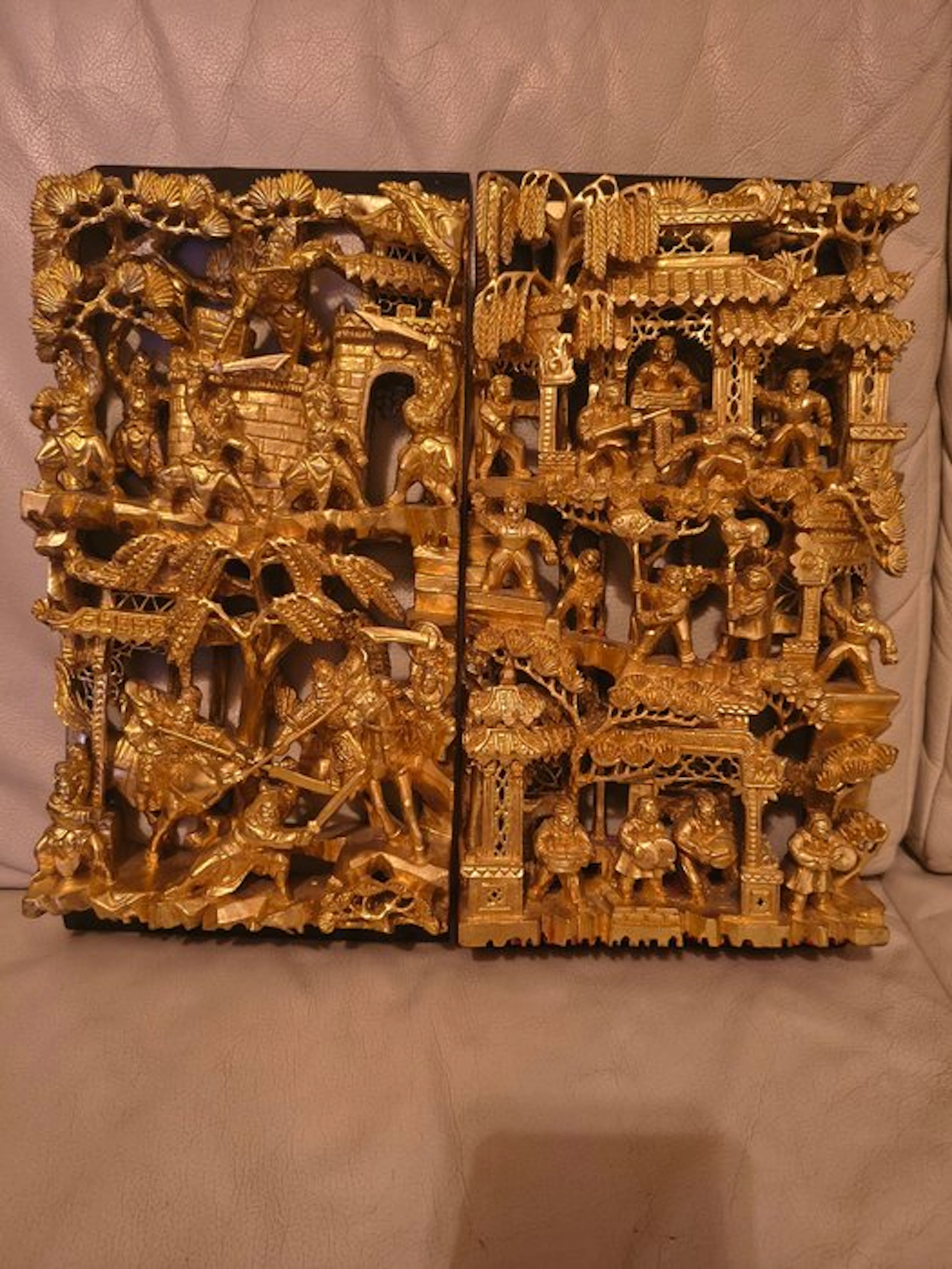 Chinese wall relief panel pendant
