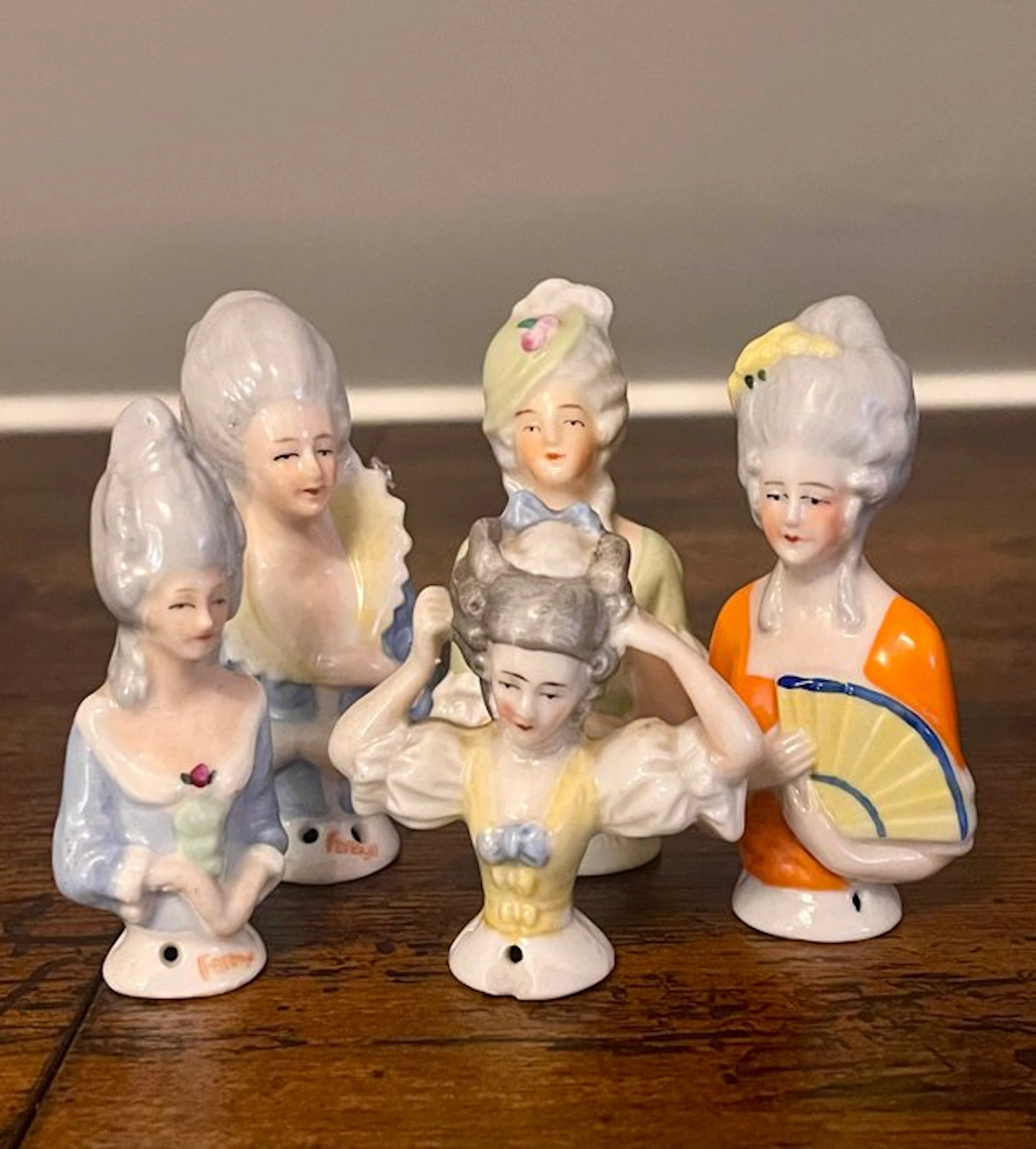 Figurine - Porcelain half-dolls (5) - Porcelain