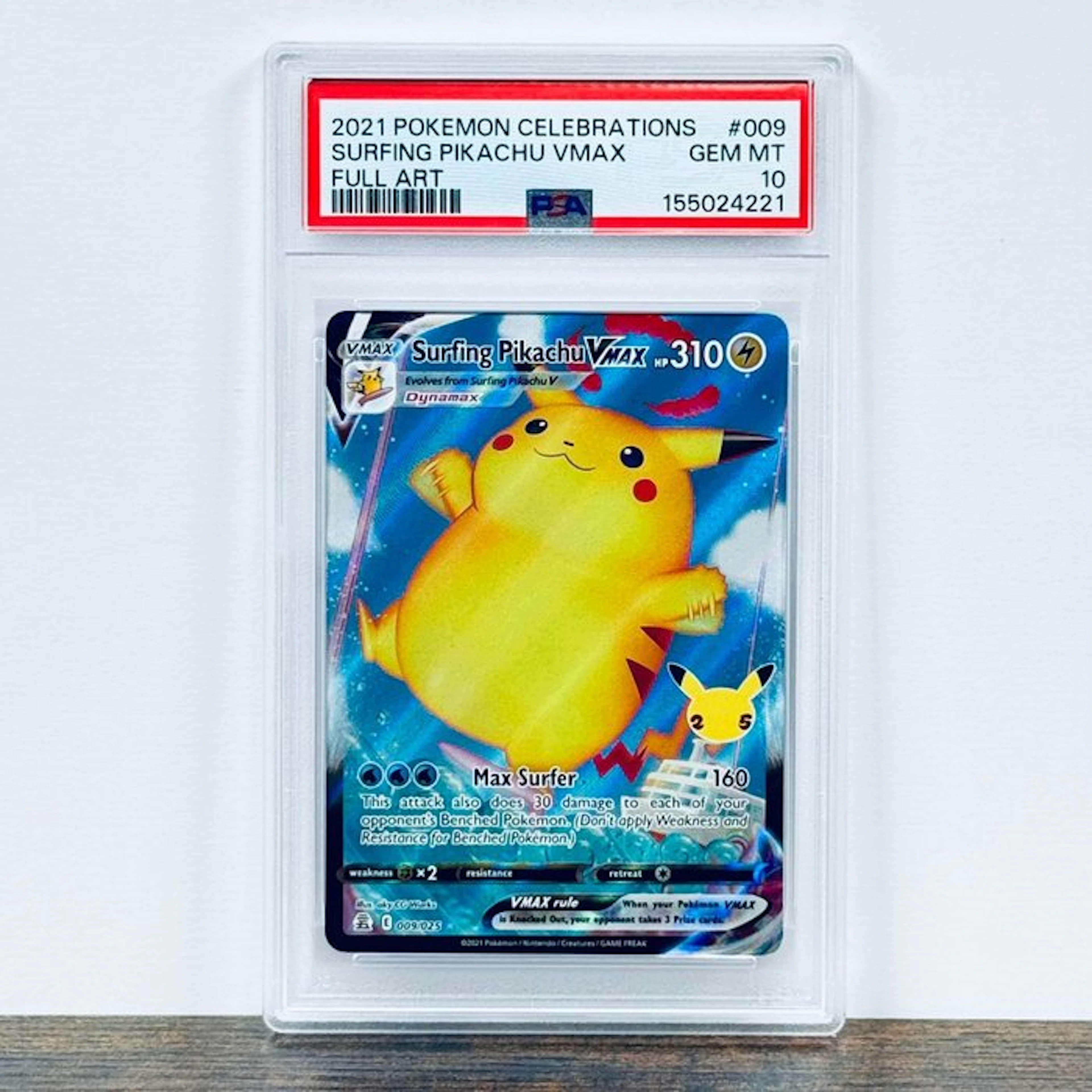 Pokémon Graded card - Surfing Pikachu VMAX 009 - Pokémon - PSA 10